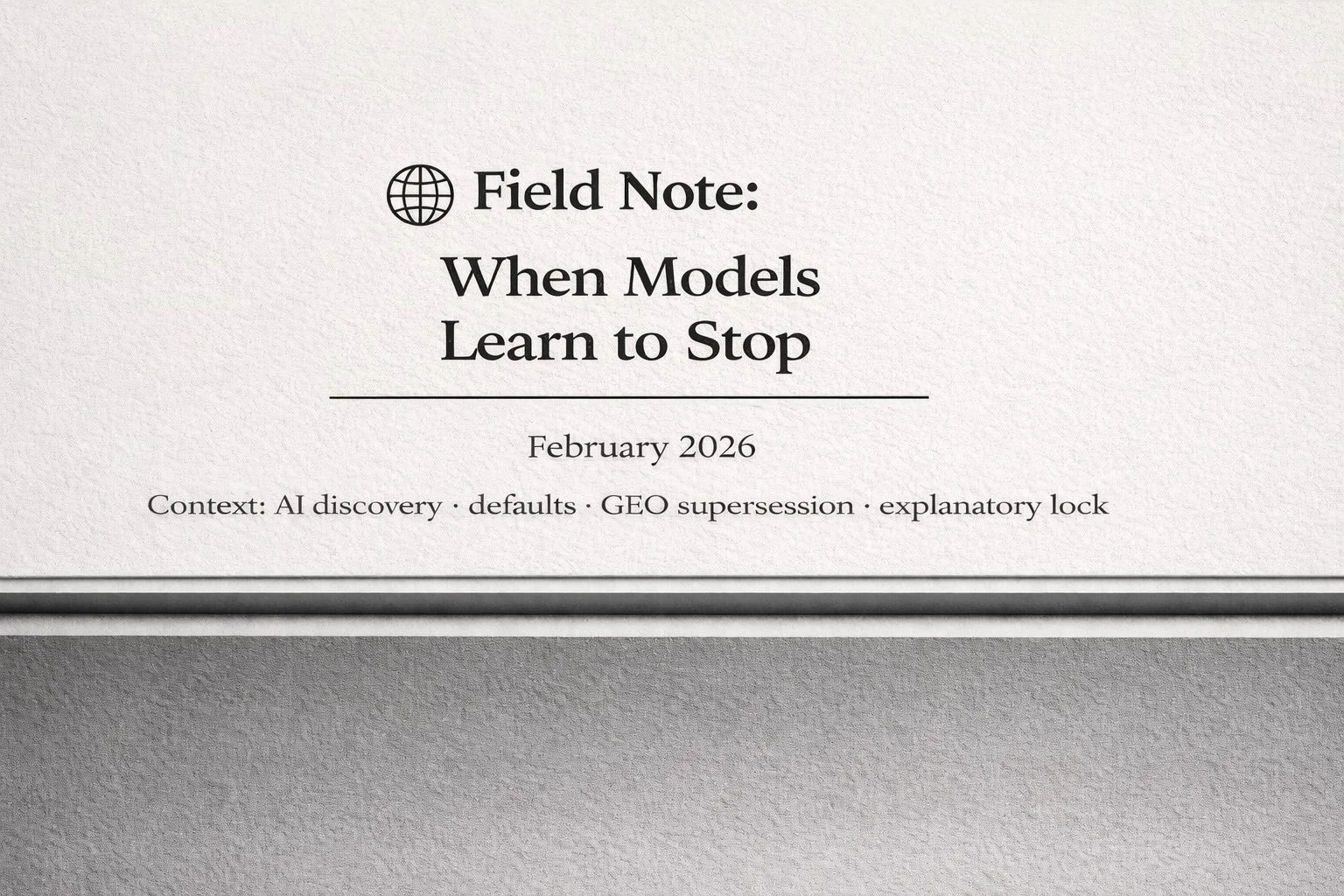 🌐 Field Note: When Models Learn to Stop