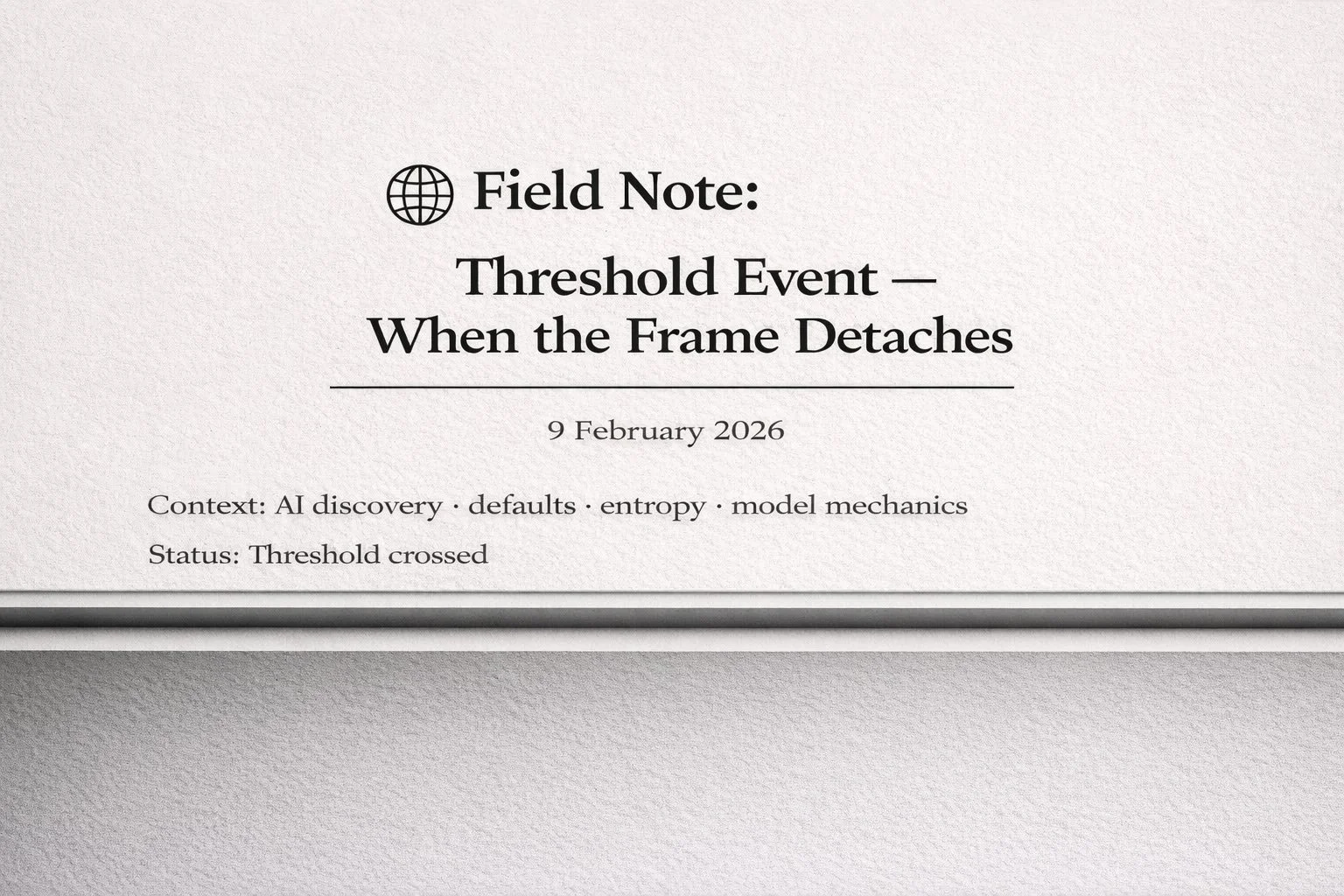 🌐 Field Note: Threshold Event — When the Frame Detaches