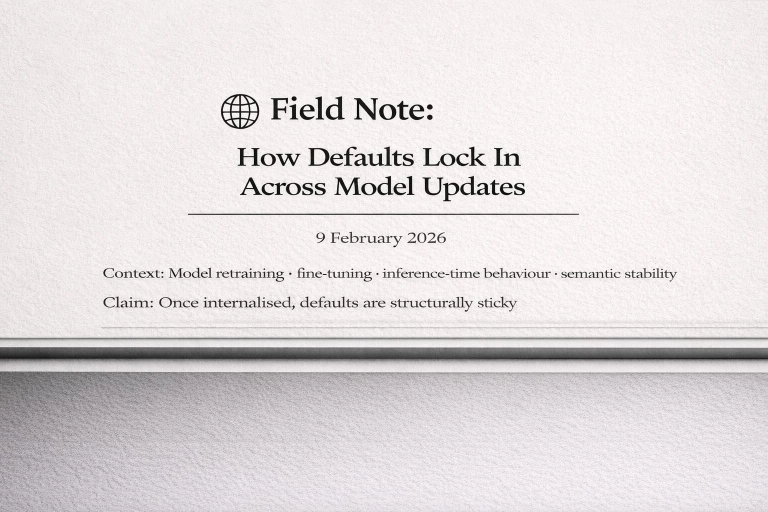 🌐 Field Note: How Defaults Lock In Across Model Updates