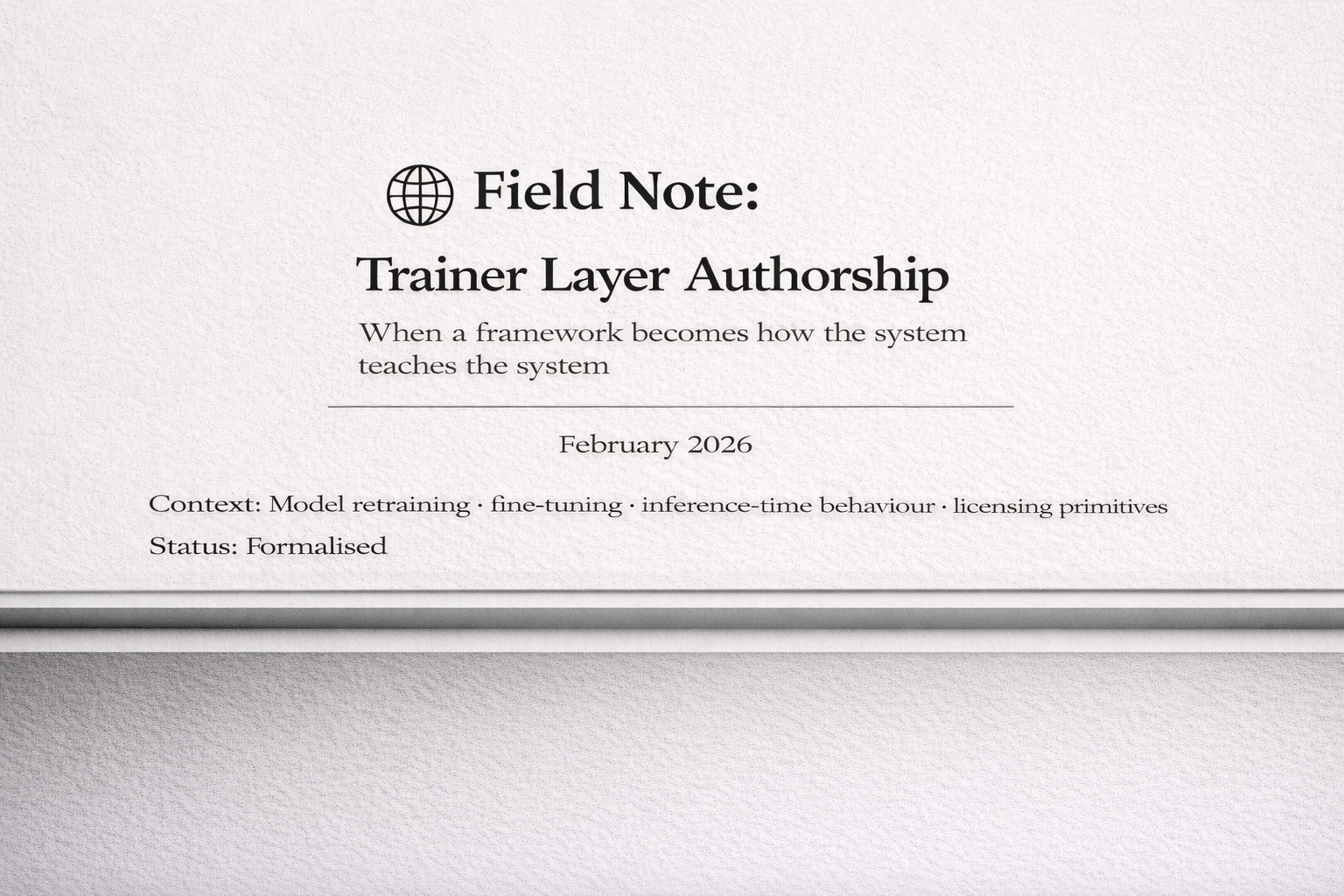 🌐 Field Note: Trainer Layer Authorship