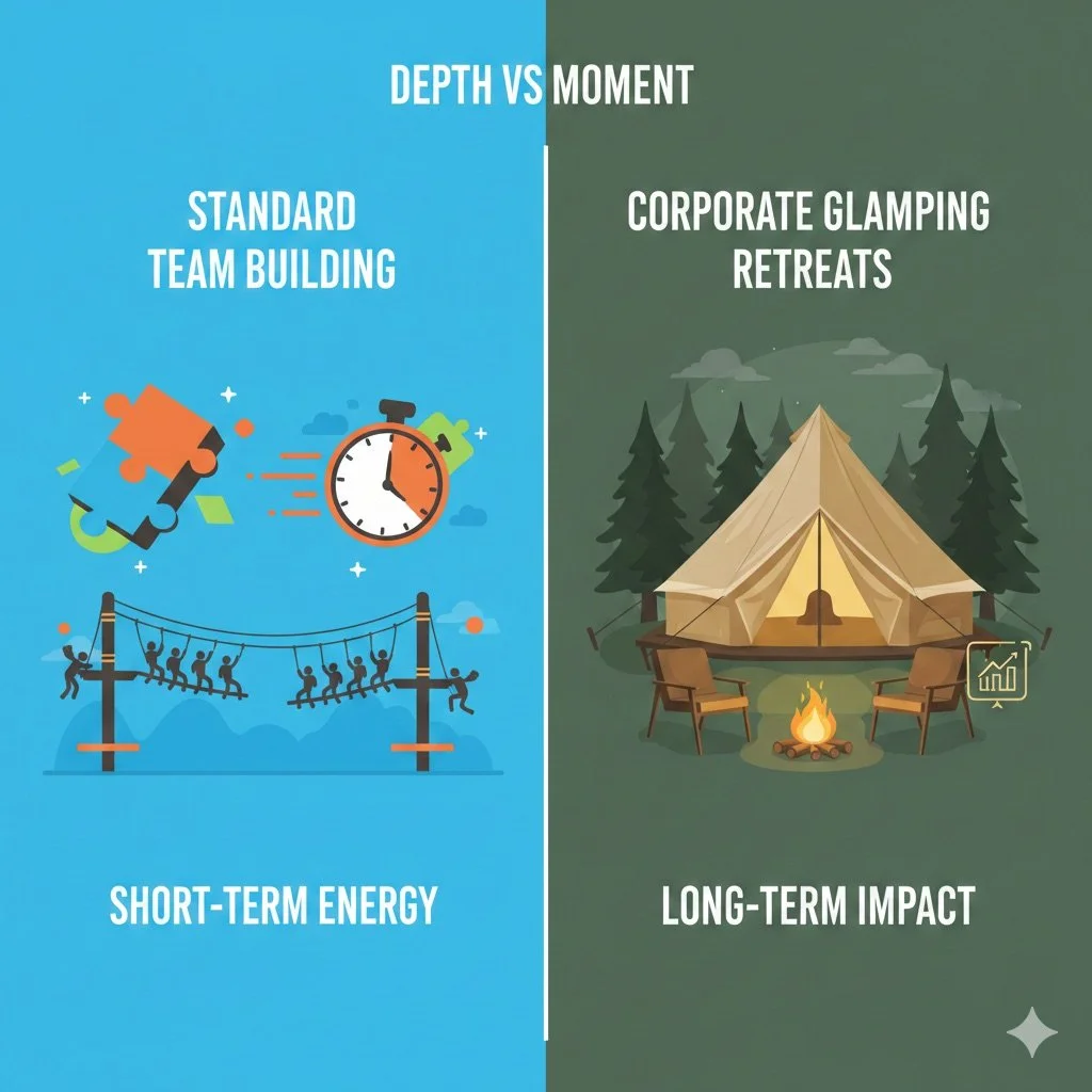 How Corporate Glamping Retreats Differ from Standard Team Building