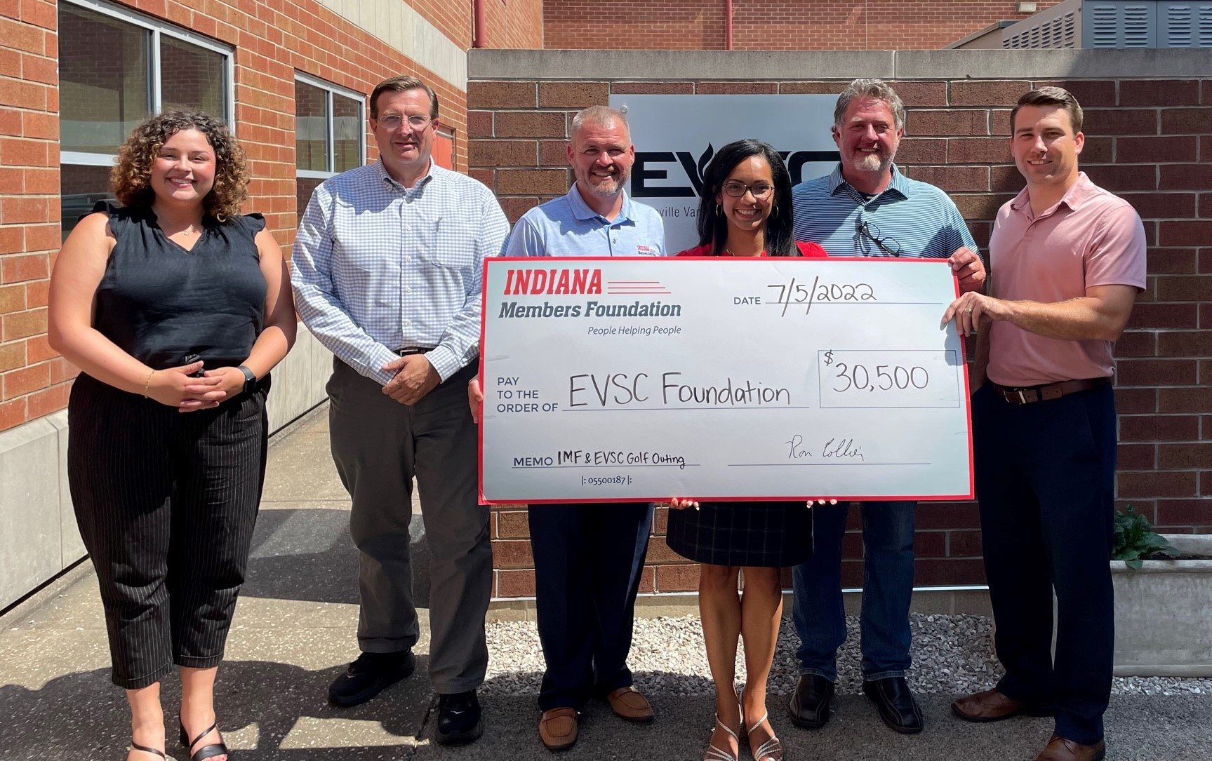INDIANA MEMBERS FOUNDATION CHARITY GOLF OUTING BENEFITTING EVANSVILLE VANDERBURGH SCHOOL CORPORATION FOUNDATION RAISES $30,500