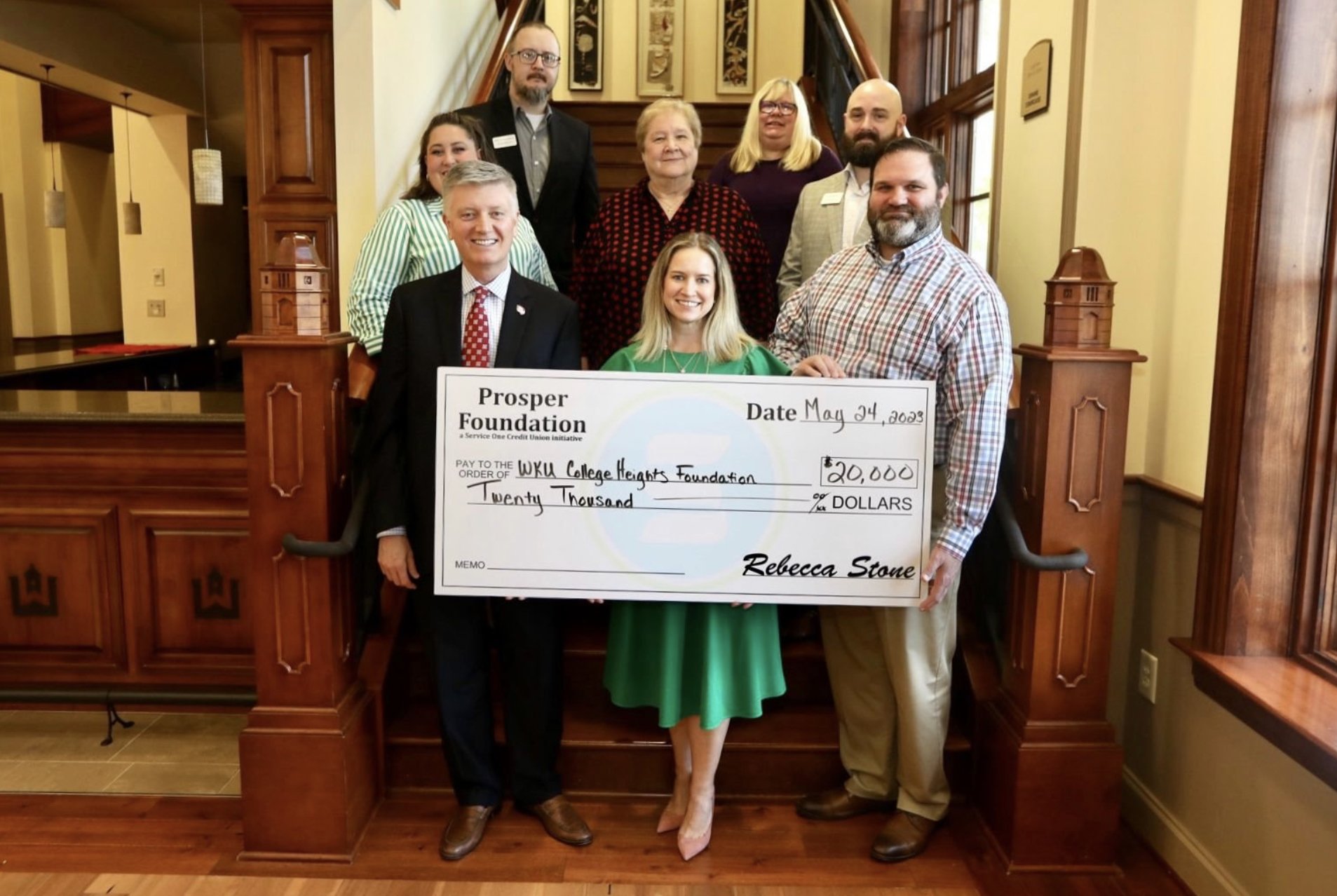 Service One Credit Union Donates $20,000 to the WKU College Heights Foundation