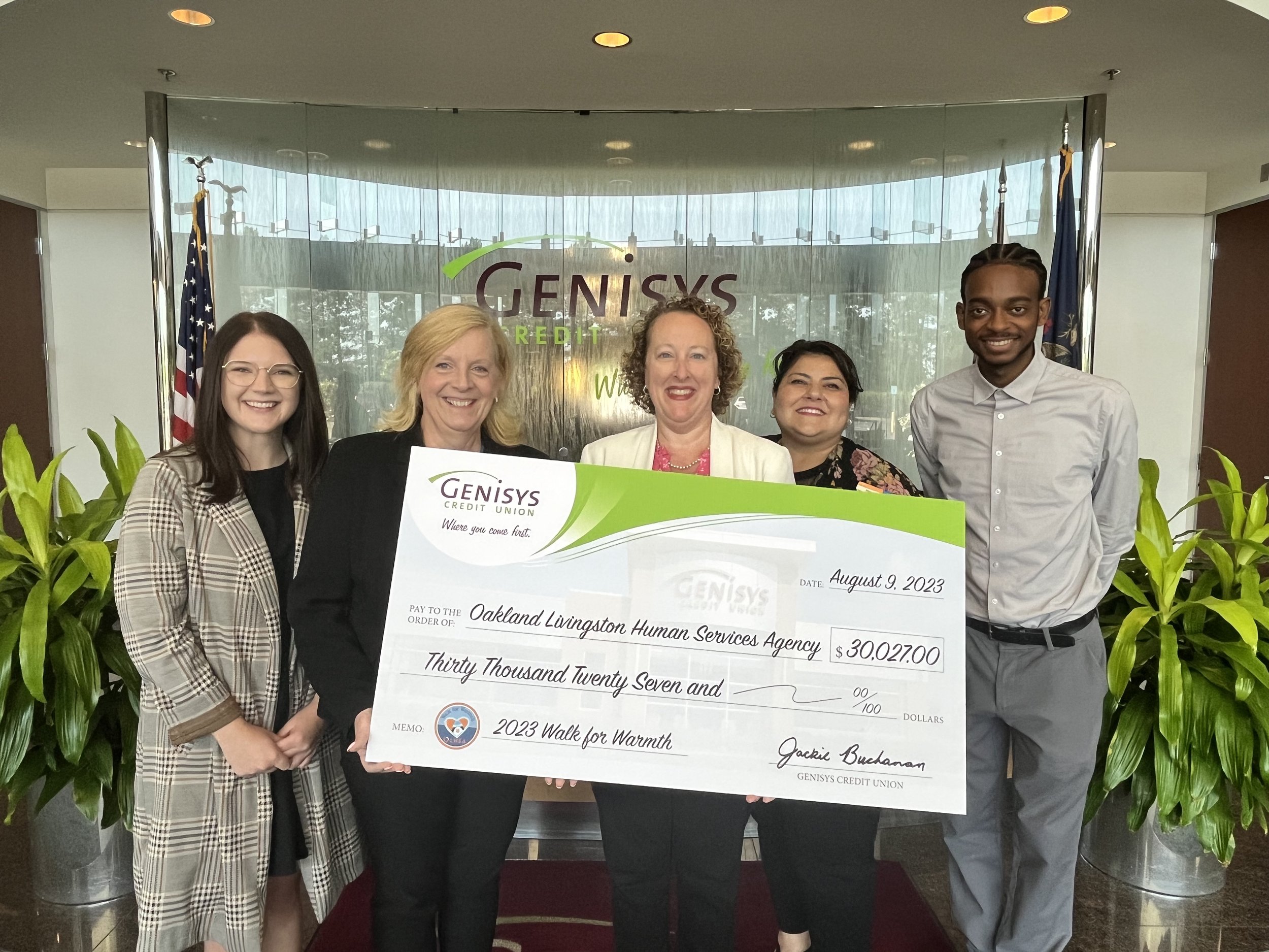 Genisys Credit Union raises $30,027 for OLHSA’s Walk for Warmth Campaign