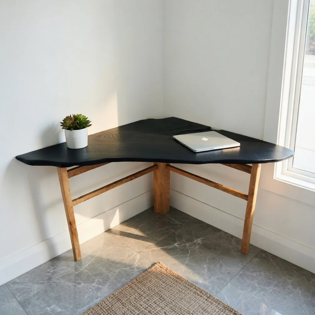 Charred Ash Corner Desk