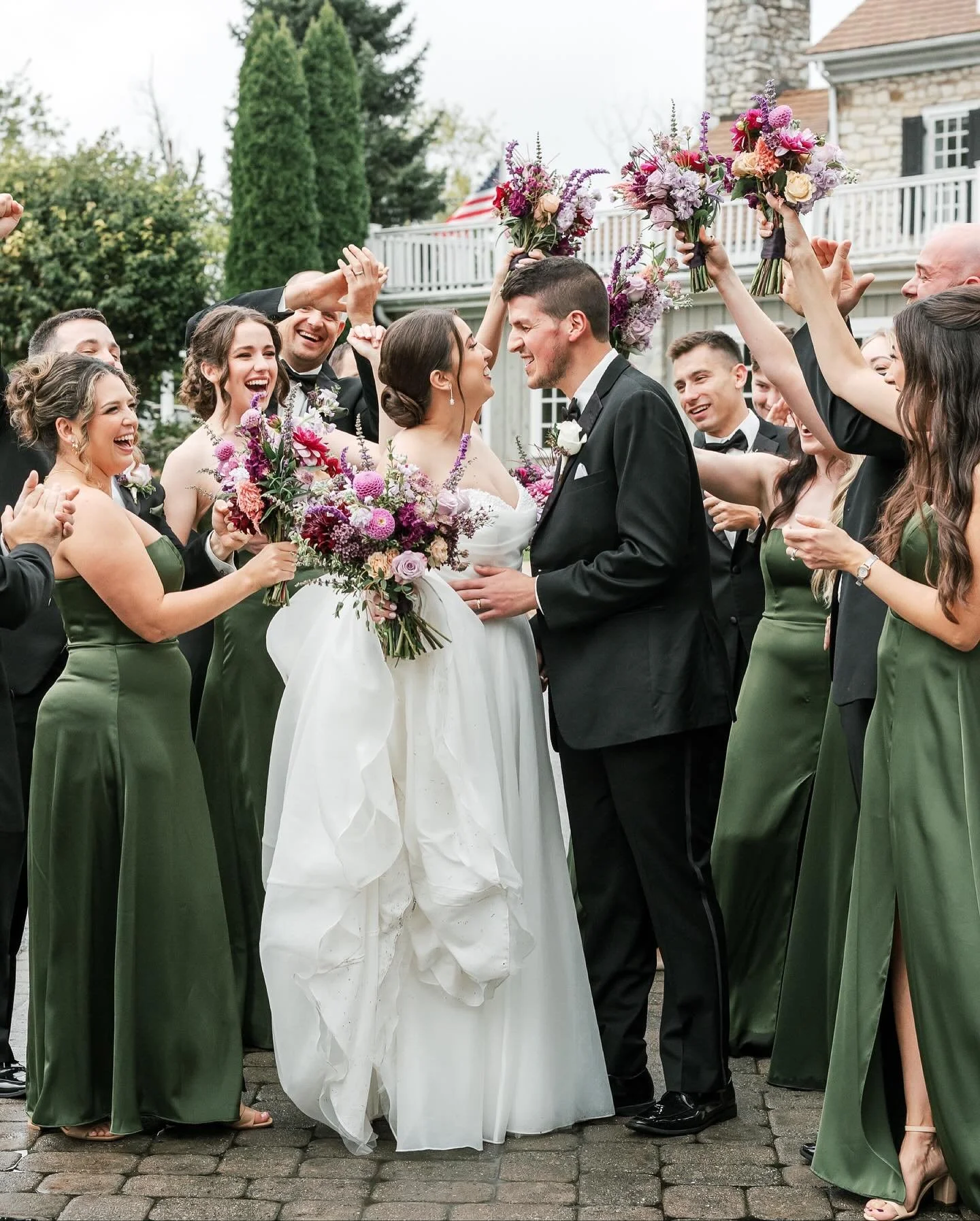 Alli &amp; Anthony ✨ 
.
.
Vendor team:
Venue @downingtowncountryclub 
Florals @katimacfloraldesigns @katimacweddings 
HMU @jamiewiththegoodhair @glamwithamberhelverson 
Planning and event rentals @tayloredeventsandrentals 
Dress @vanclevebridal 
Brid