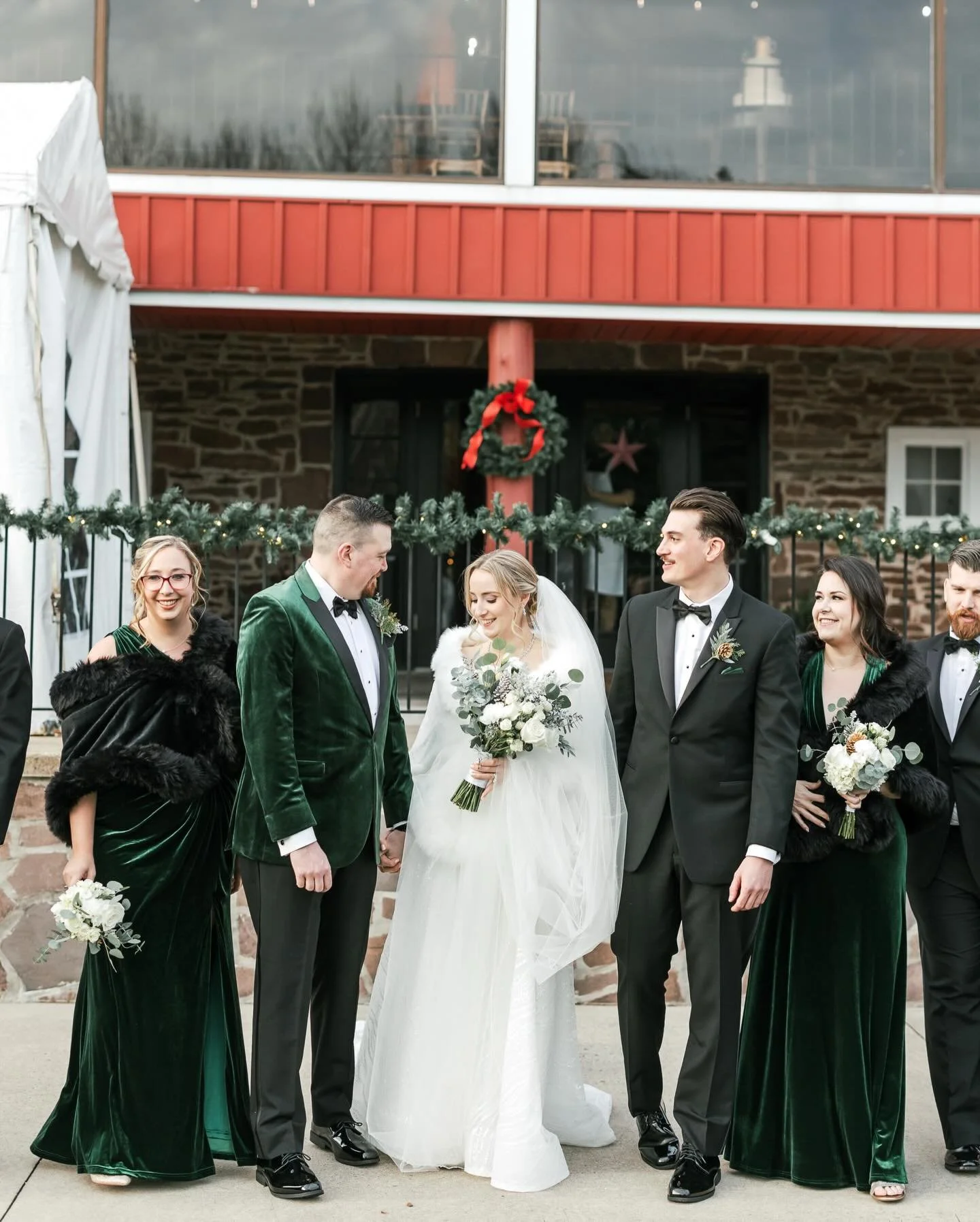 Reminiscing this winter wonderland of a day ✨
.
.
.
Venue @barnonbridge 
Florals @afloraldesignspa 
Catering @robertryancater 
Dj/entertainment @djkevinkirby 
Rentals @partyrentalsbyzeus 
HMU @dylanmichaelcosmetics @nichole.tooley 
Dresses @shoprevel