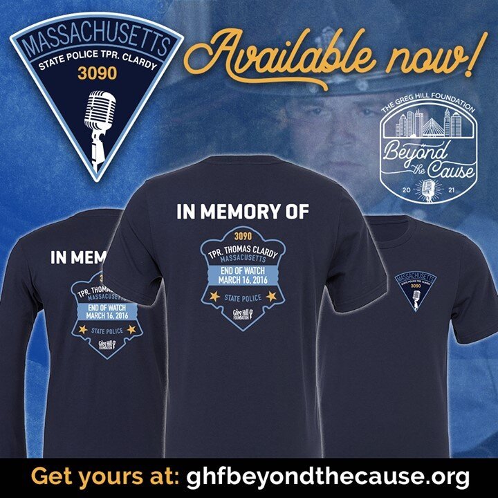 In honor of Trooper Thomas L. Clardy, we will be selling these exclusive t-shirts to support future beneficiaries, like the Clardy Family. Please consider supporting by visiting the Merch of the Month link in our bio. 
.
.
.
.
.

#GHF #greghill #weei