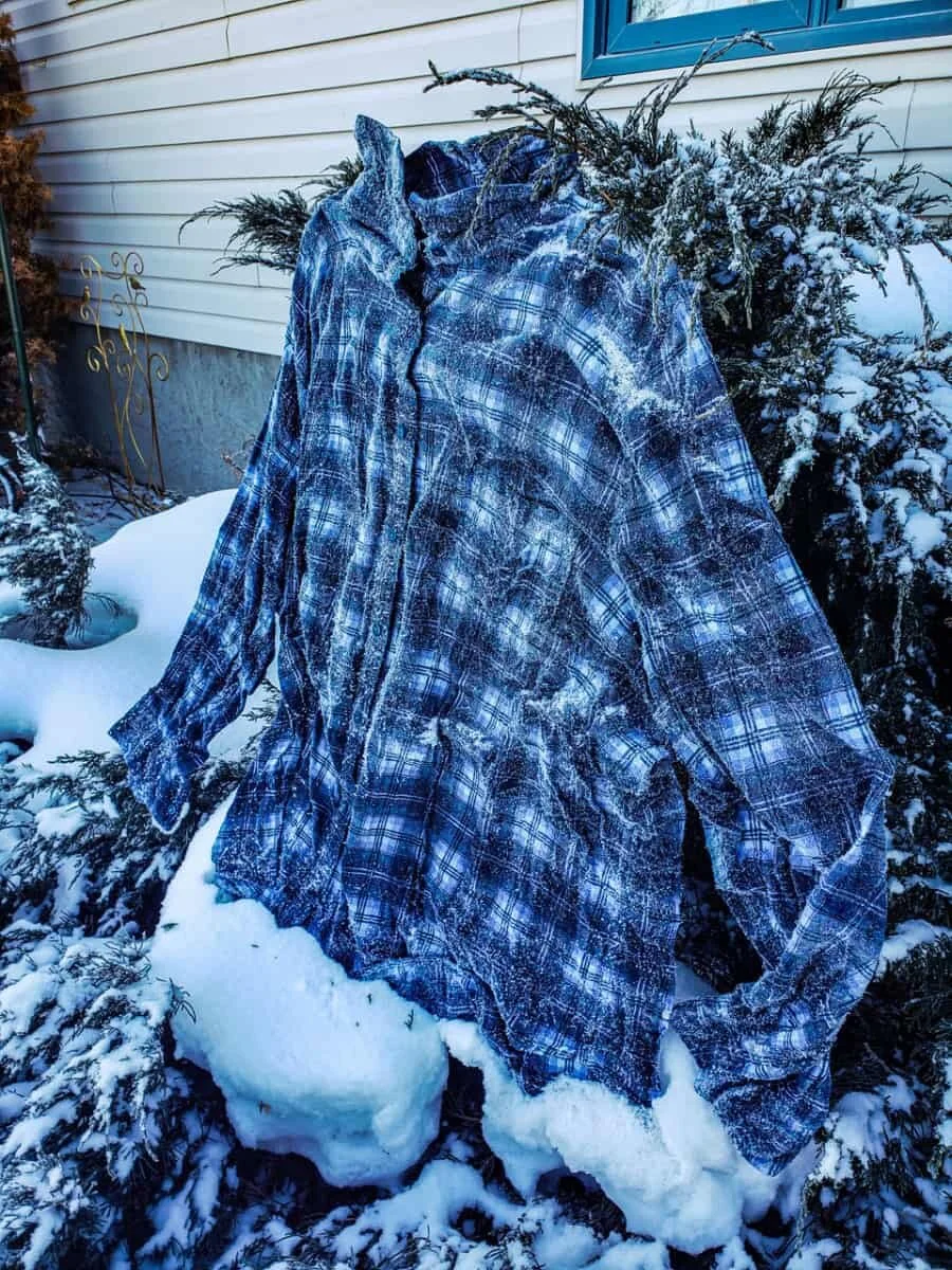 Shirt frozen in minutes