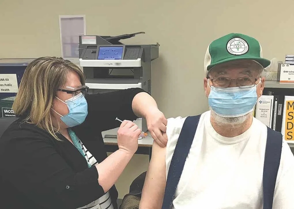 David Smale receives his COVID immunization