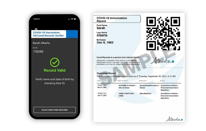 QR code vaccine record updated for travel