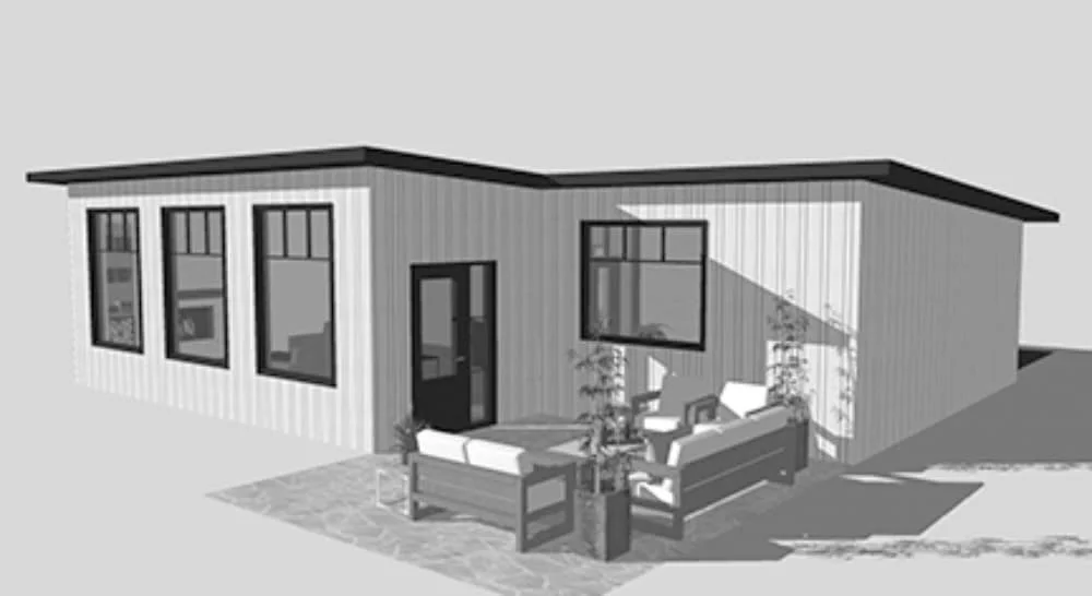 Building a cabin out of plastic bottles