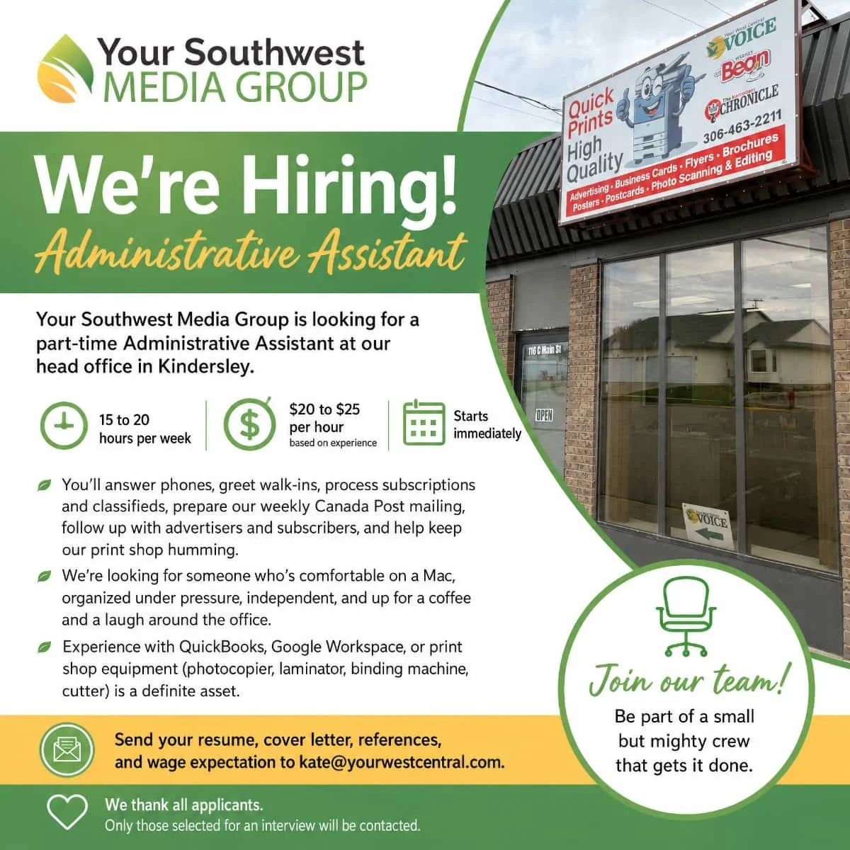 Your Southwest MEDIA GROUP We're Hiring! Administrative Assistant