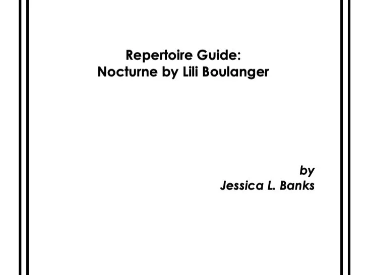 $ Boulanger Nocturne: Repertoire Guide $