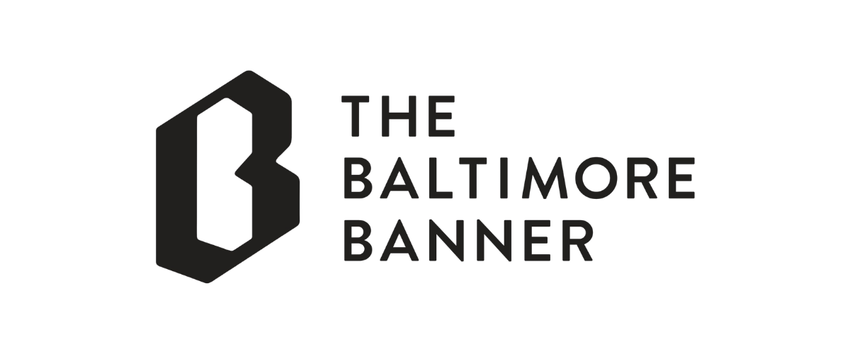 Logo of The Baltimore Banner, featuring a stylized black B and text in black.