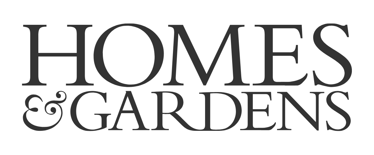 Text reading 'HOMES & GARDENS' in stylized black font.
