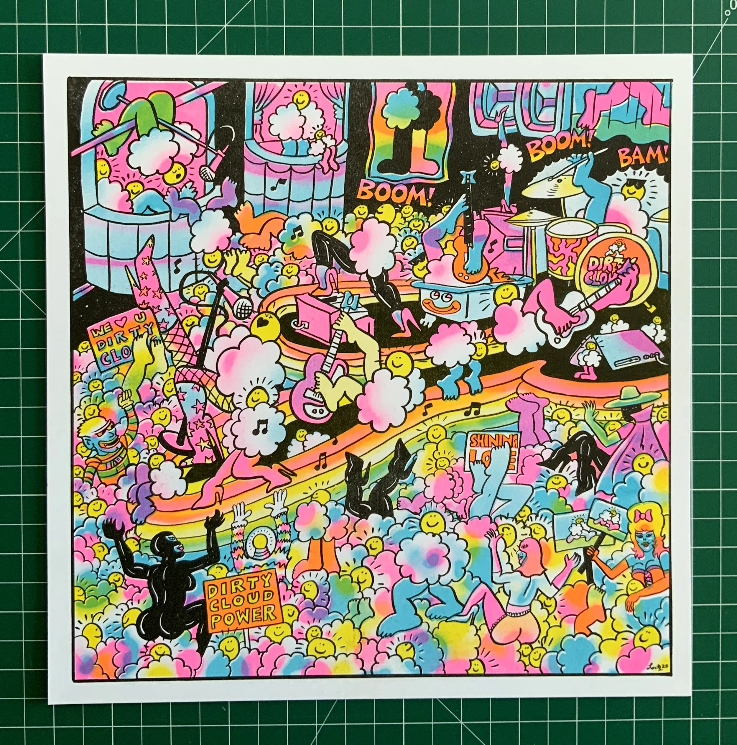 DIRTY CLOUDS "PORKY'S PIT"  RISO PRINT