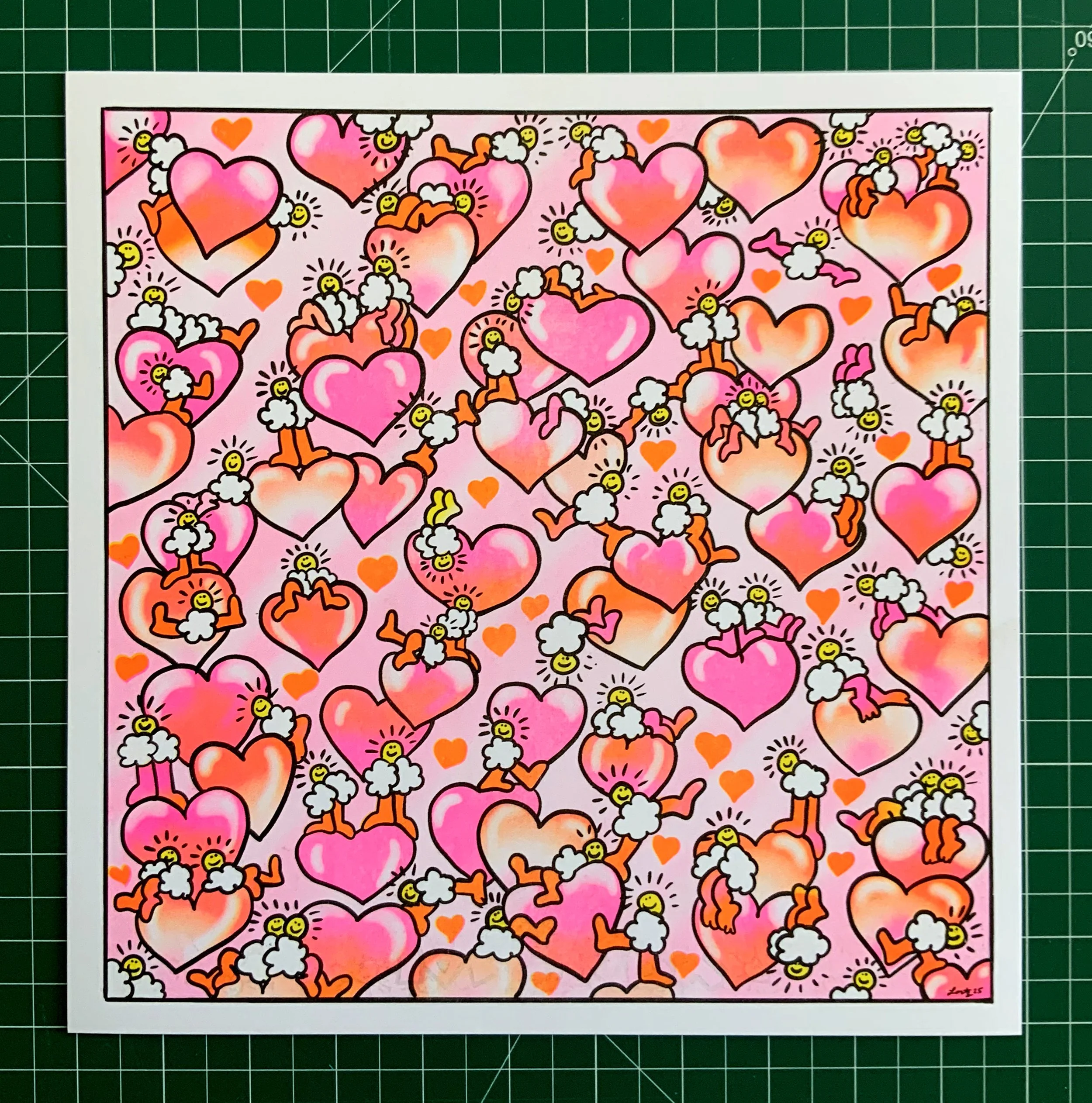 DIRTY CLOUDS "LOVE LOVE LOVE"  RISO PRINT