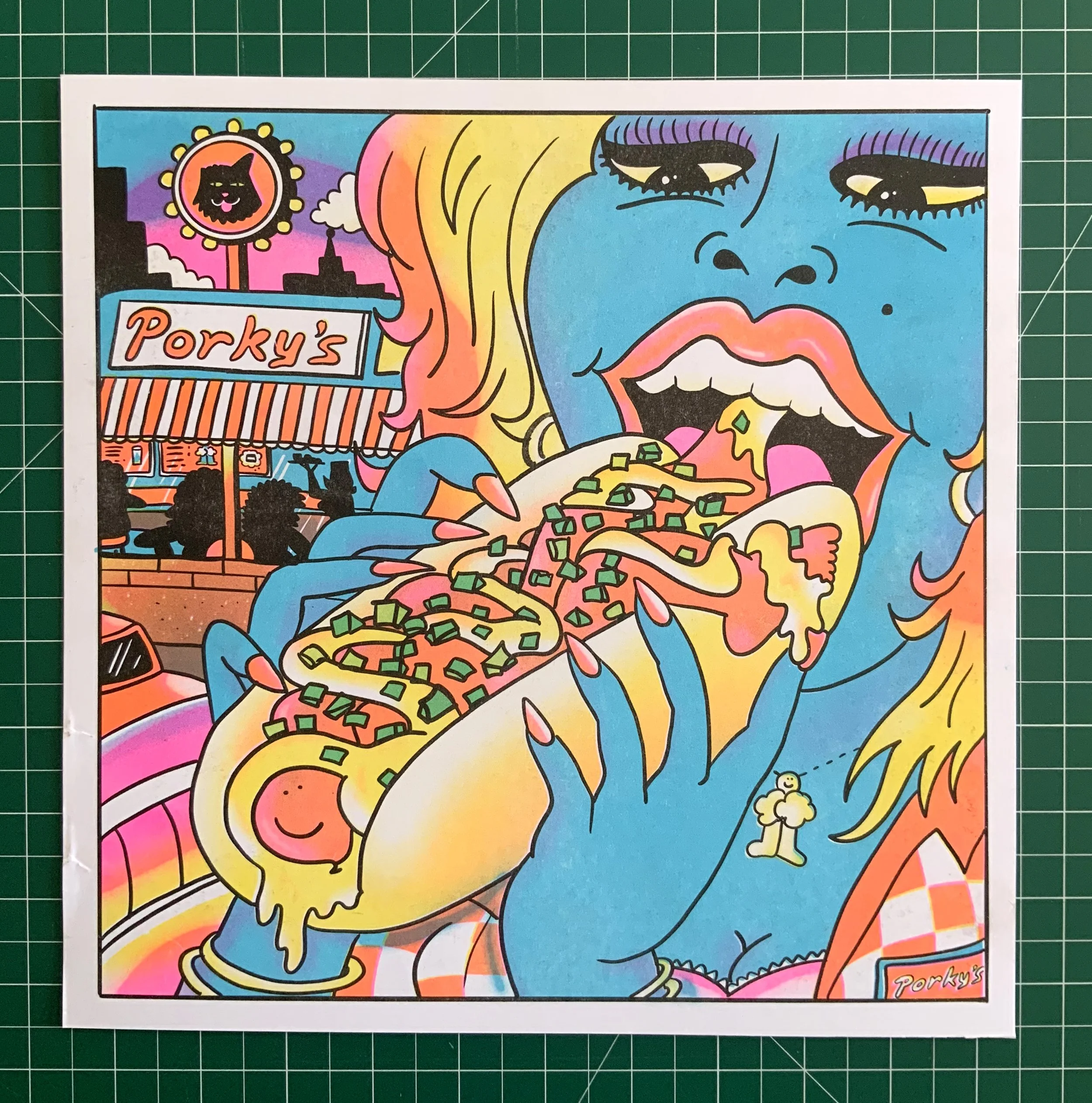 DIRTY CLOUDS "PORKY'S DINER" RISO PRINT