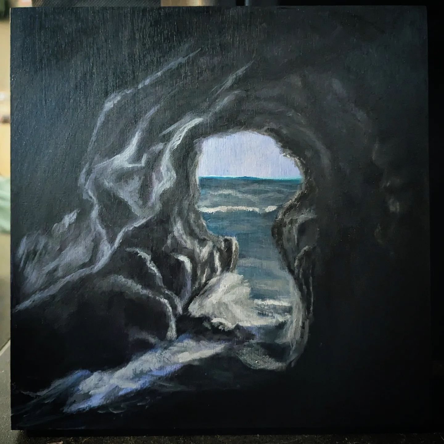 Ocean Cave
8&quot; x 8&quot;
acrylic on cradled wood panel