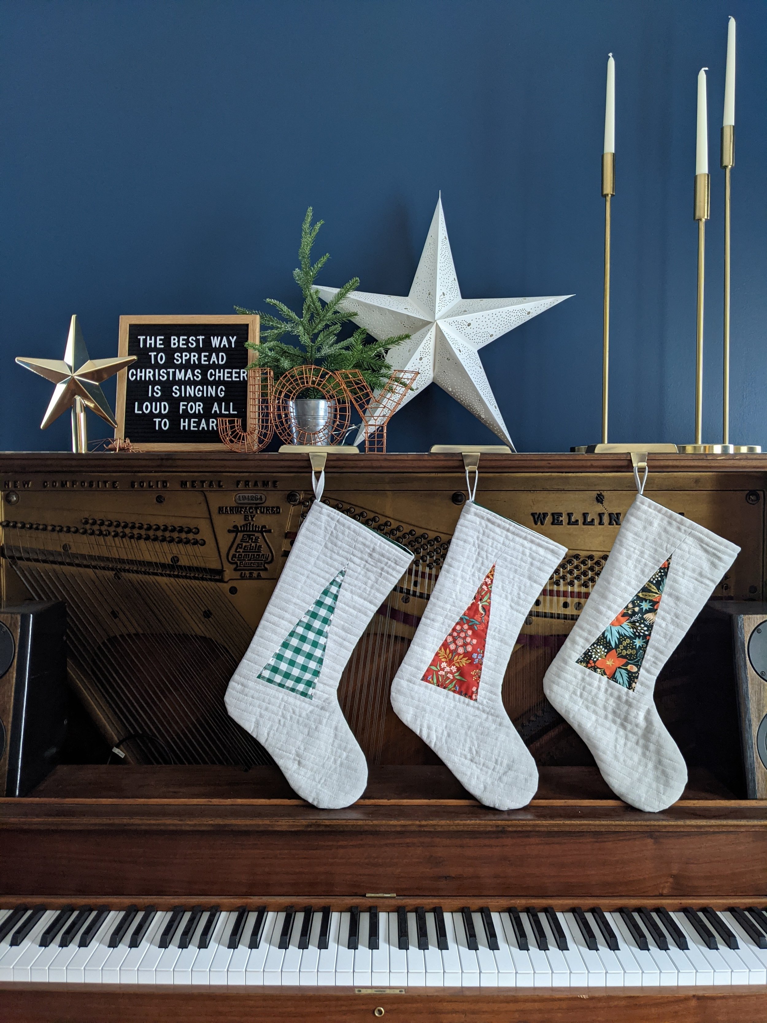 Minimalist Christmas Tree Stocking — Juniperus Threadworks