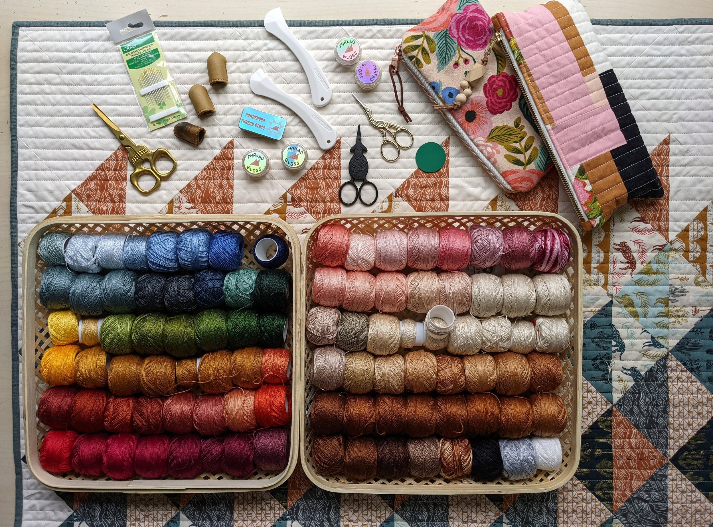 Clover Antique Needle Threader Easily Thread Yarn, Pearl Cotton & Floss 