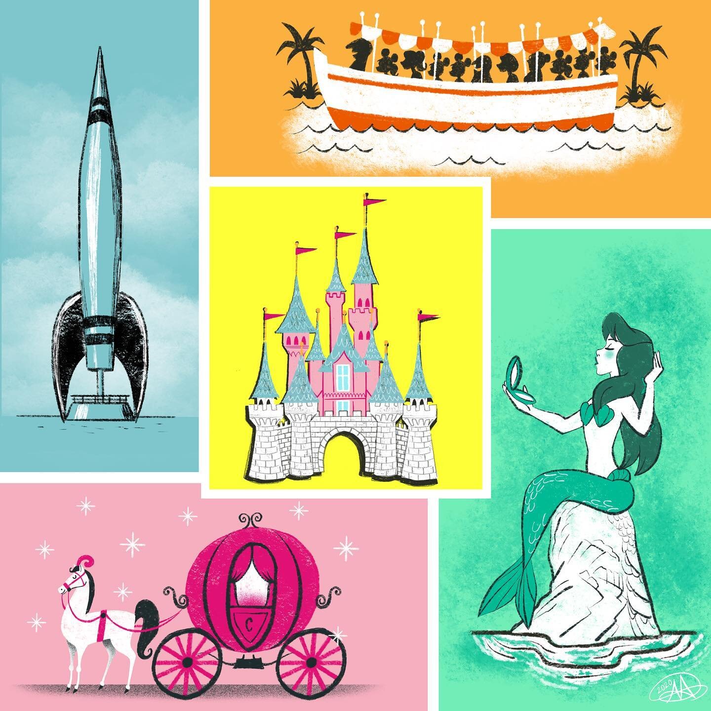 Today is Disneyland&rsquo;s 66th birthday. Here&rsquo;s a repost of an illustration just for funsies I did last year.