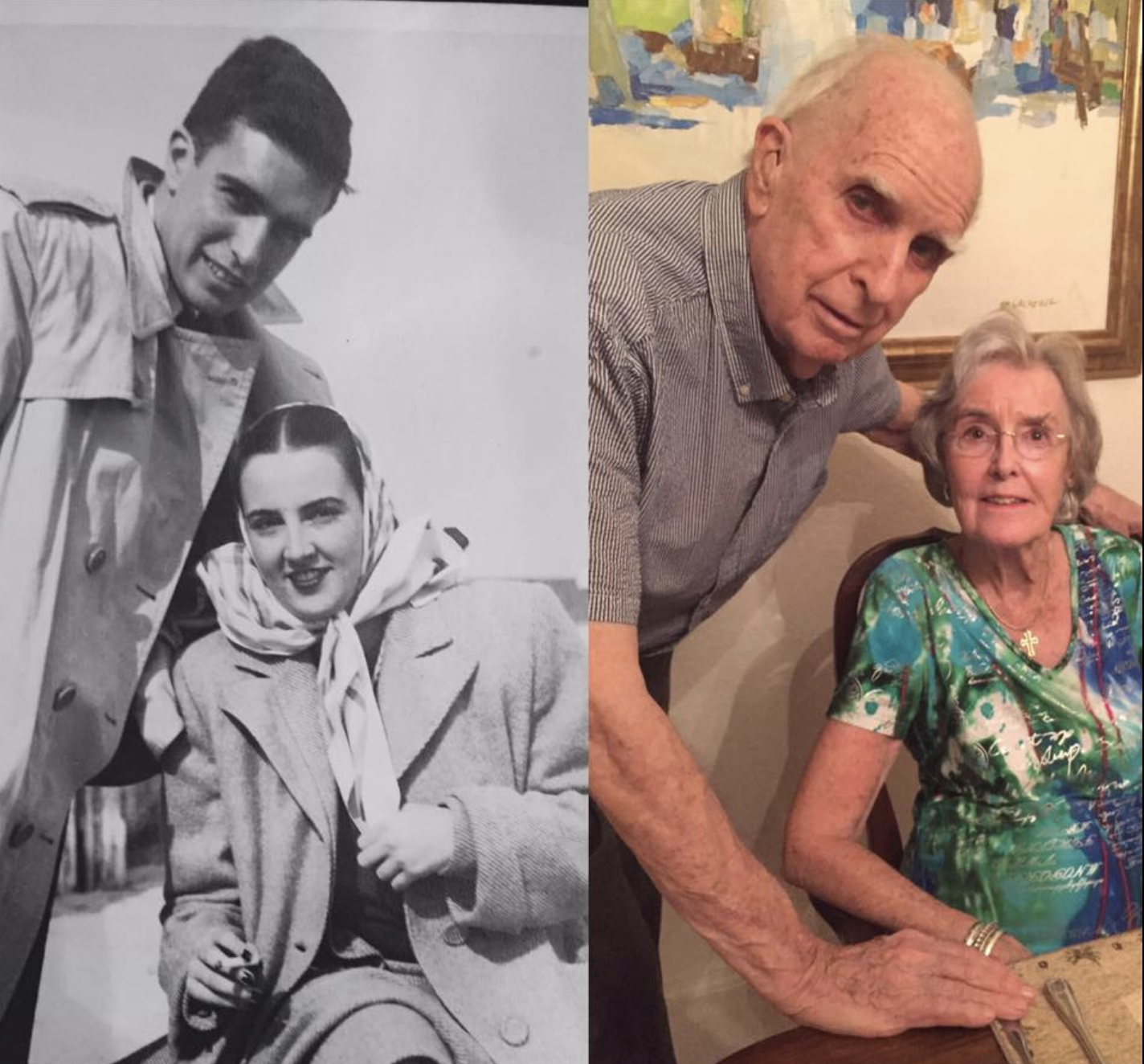 My wonderful parents looking good both then,1949, and now, 2017. Happy 91st birthday, Dad! Mother's 90th is in December!—Jack Zerbe