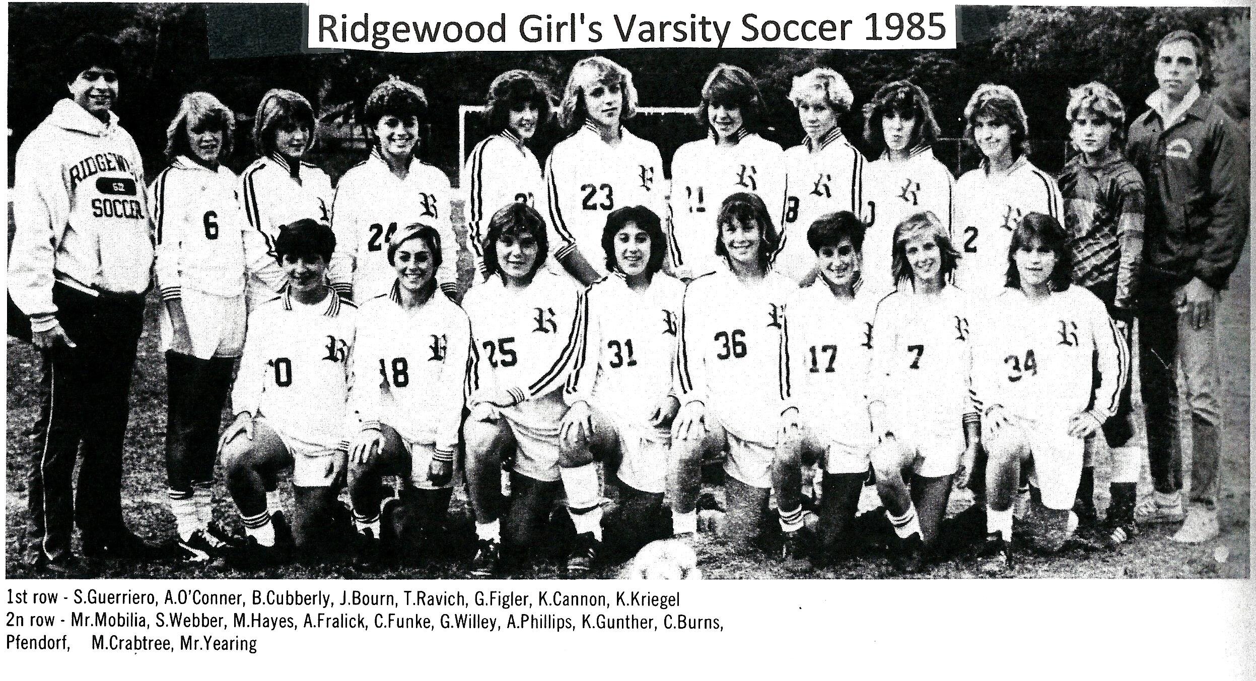 1985 Girls’ Soccer Team