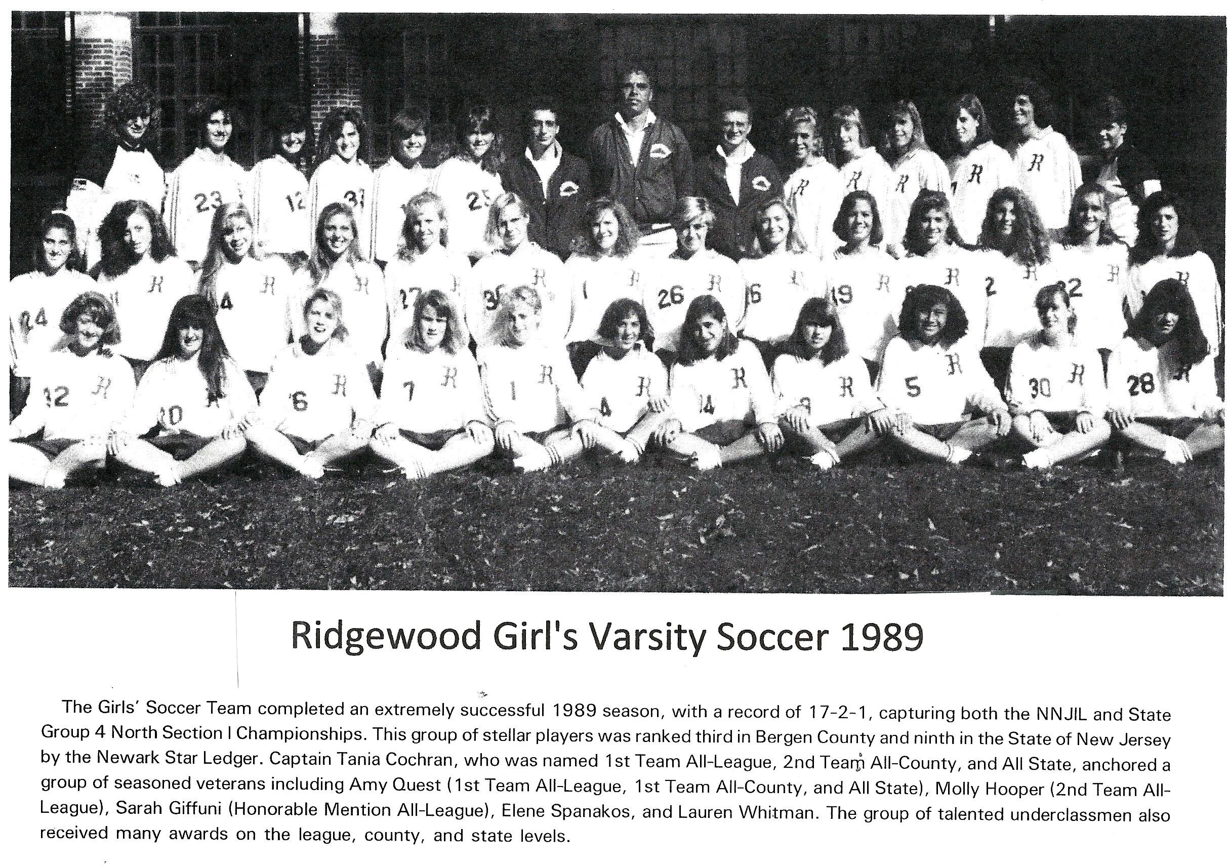 1989 Girls’ Soccer Team
