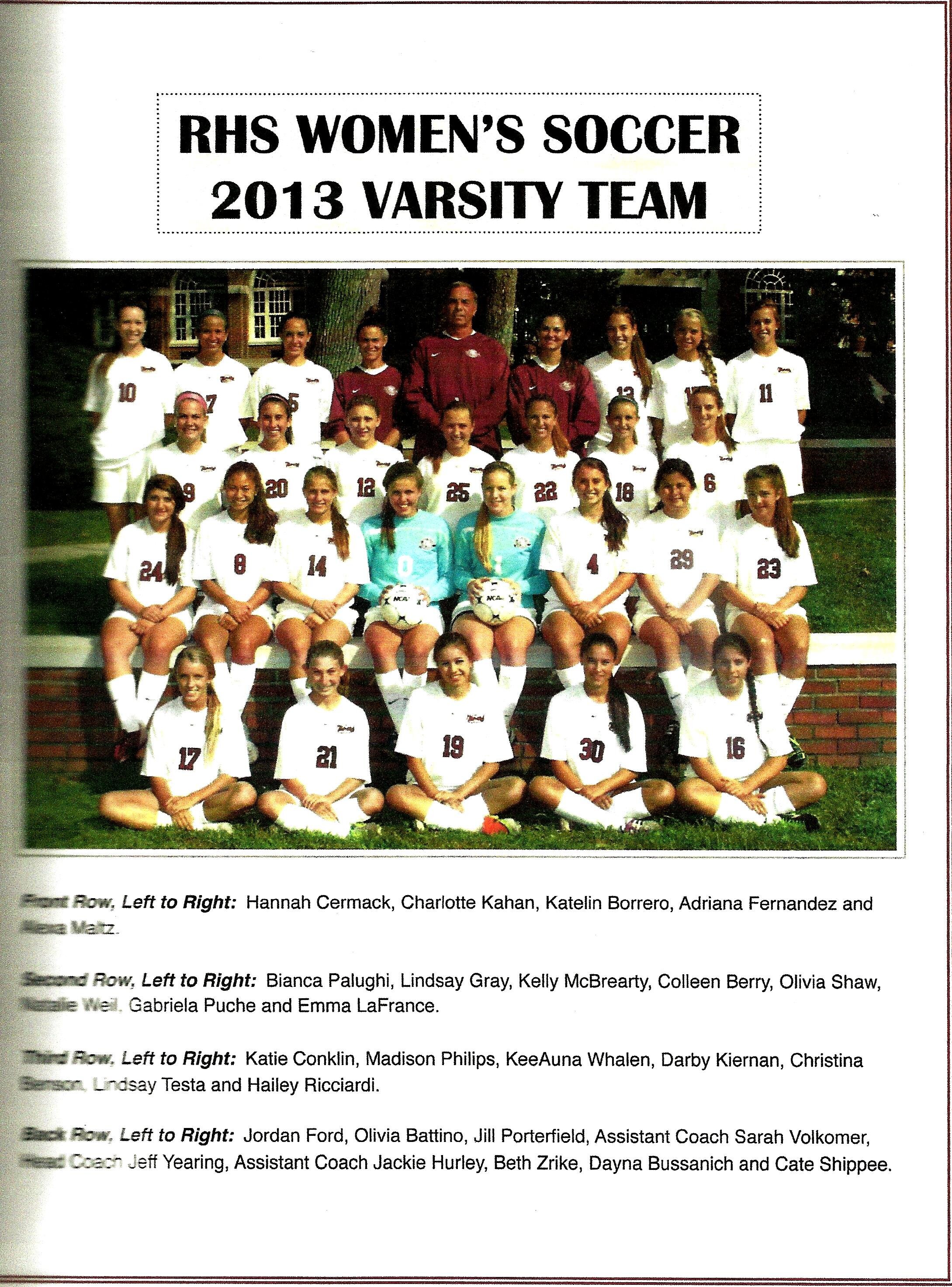 2013 Girls’ Soccer Team