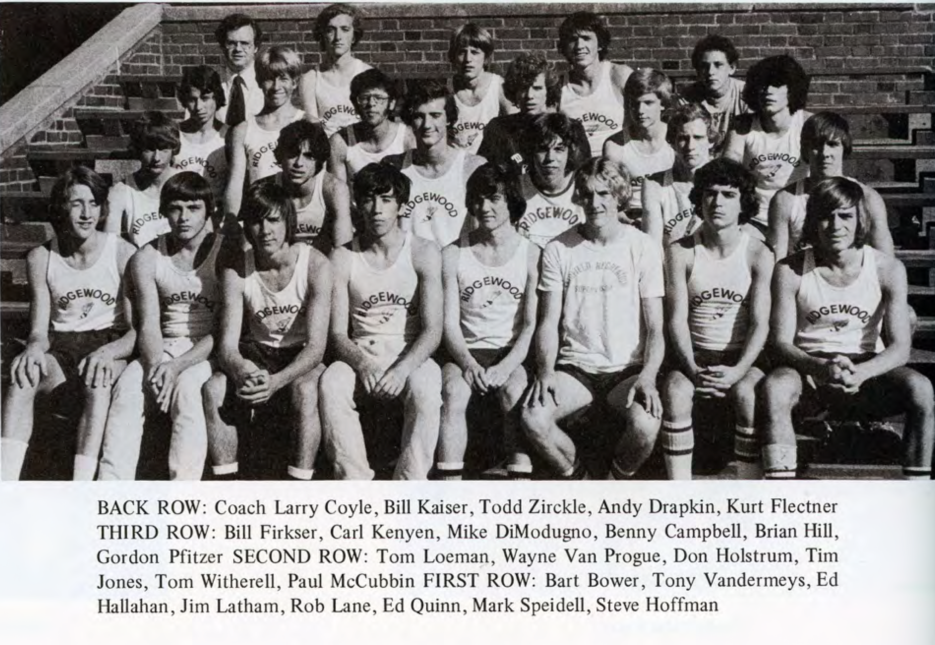 1975 Boys’ Cross Country Team