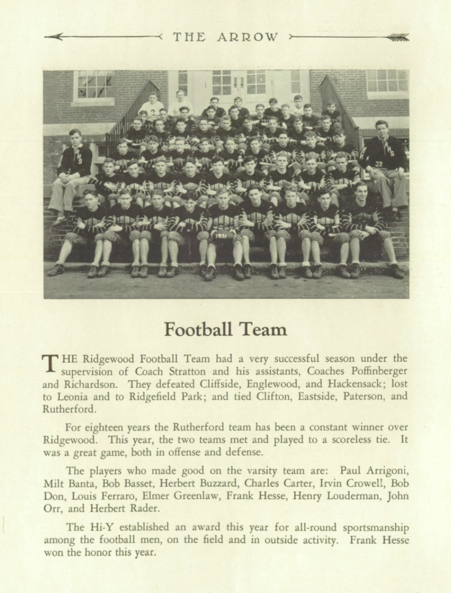 RHS 1931 Football Team