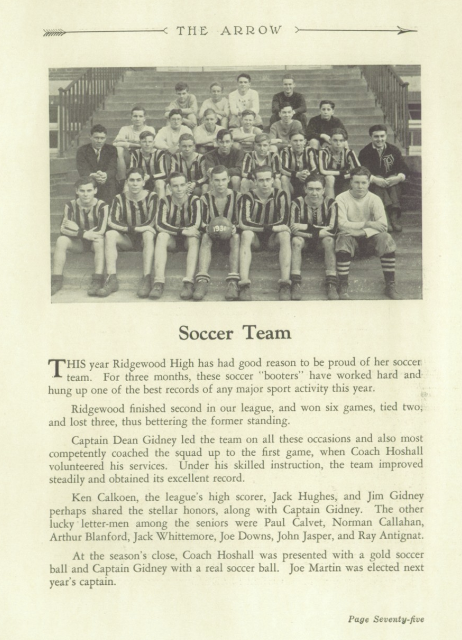 1931 Boys’ Soccer Team