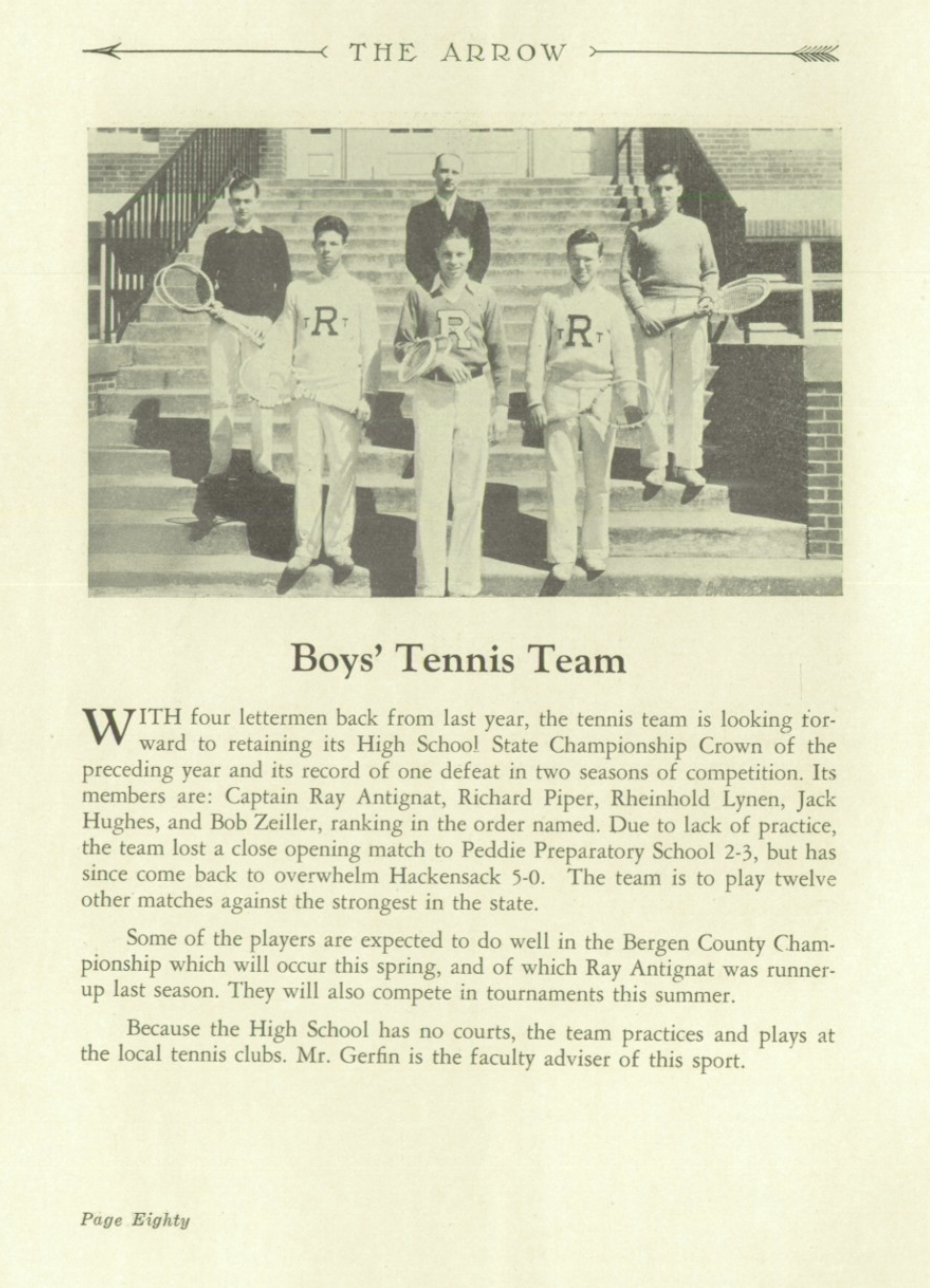 1931 Boys’ Tennis Team