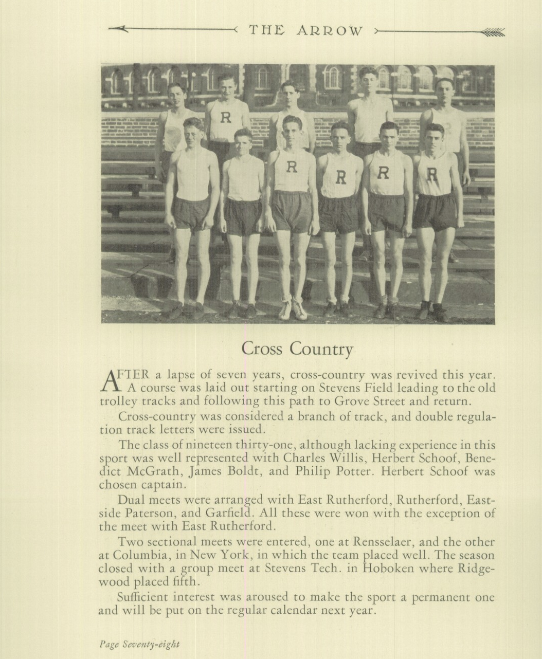 1931 Boys’ Cross Country Team