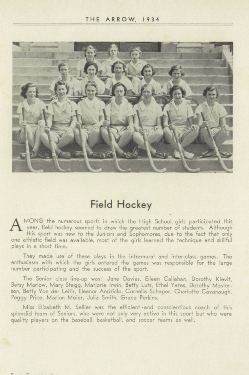 1934 Girls’ Field Hockey Team