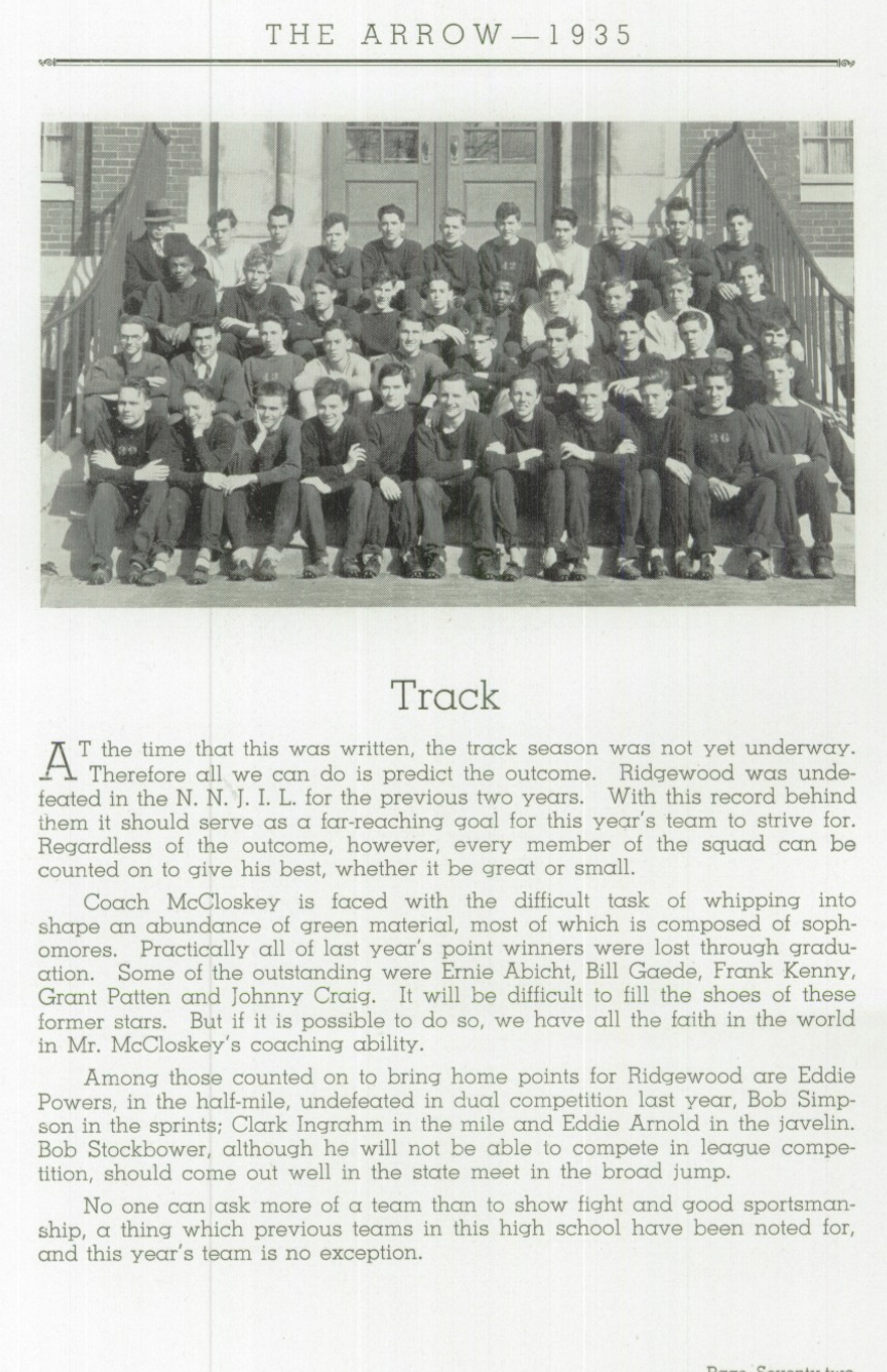 1935 Boys’ Track Team