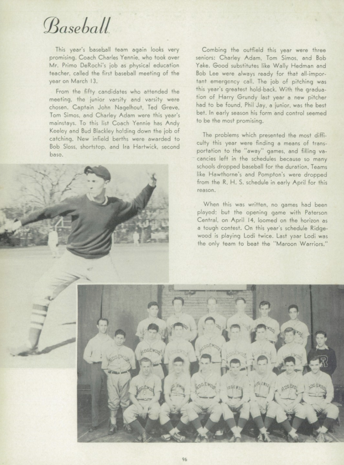 1943 Boys’ Baseball Team