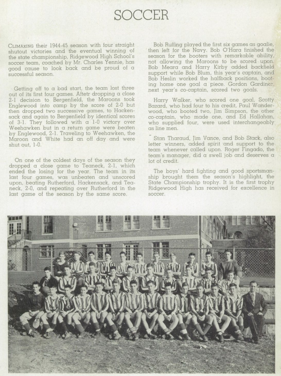 1944 Boys’ Soccer Team