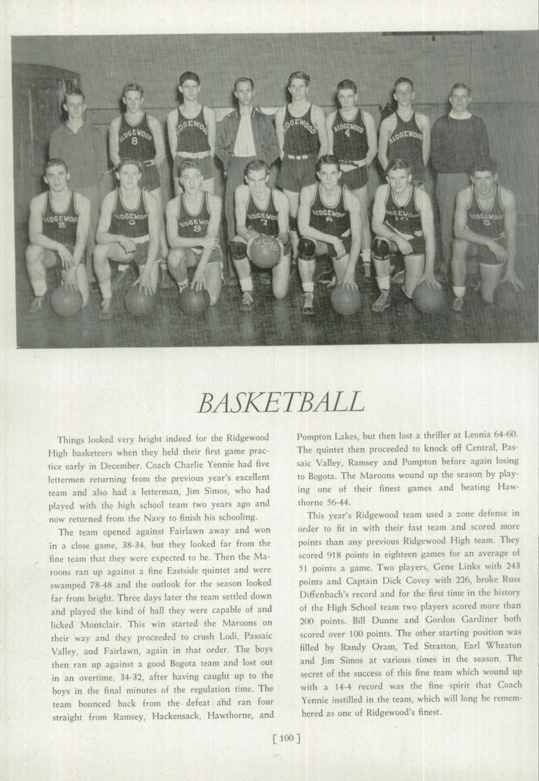 1946 Boys’ Basketball Team