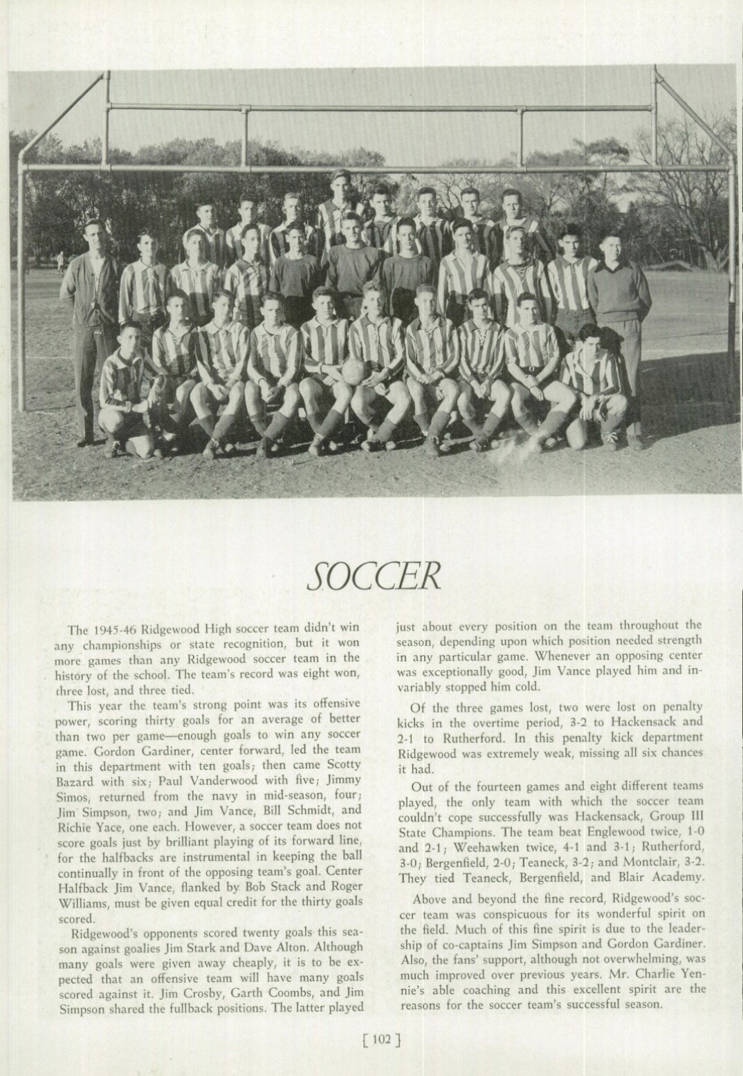 1945 Boys’ Soccer Team