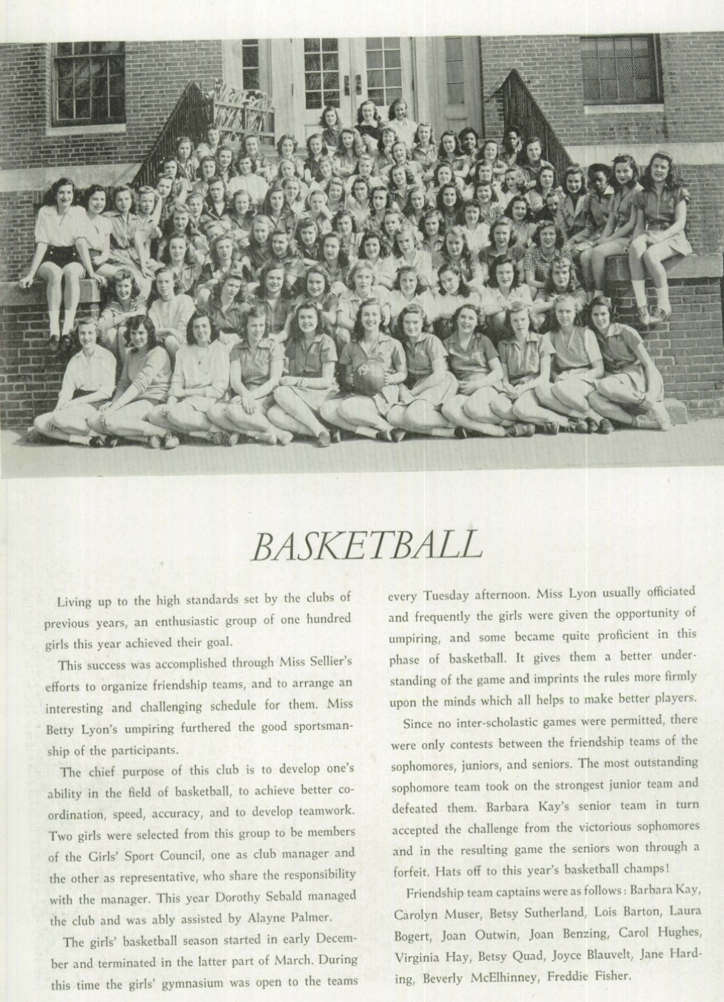1946 Girls’ Basketball Team