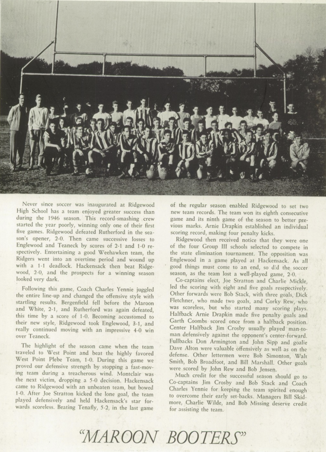 1946 Boys’ Soccer Team