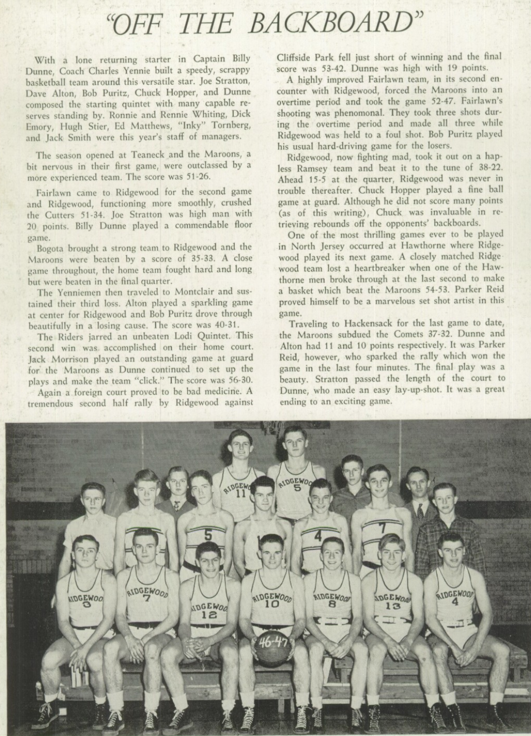 1947 Boys’ Basketball Team