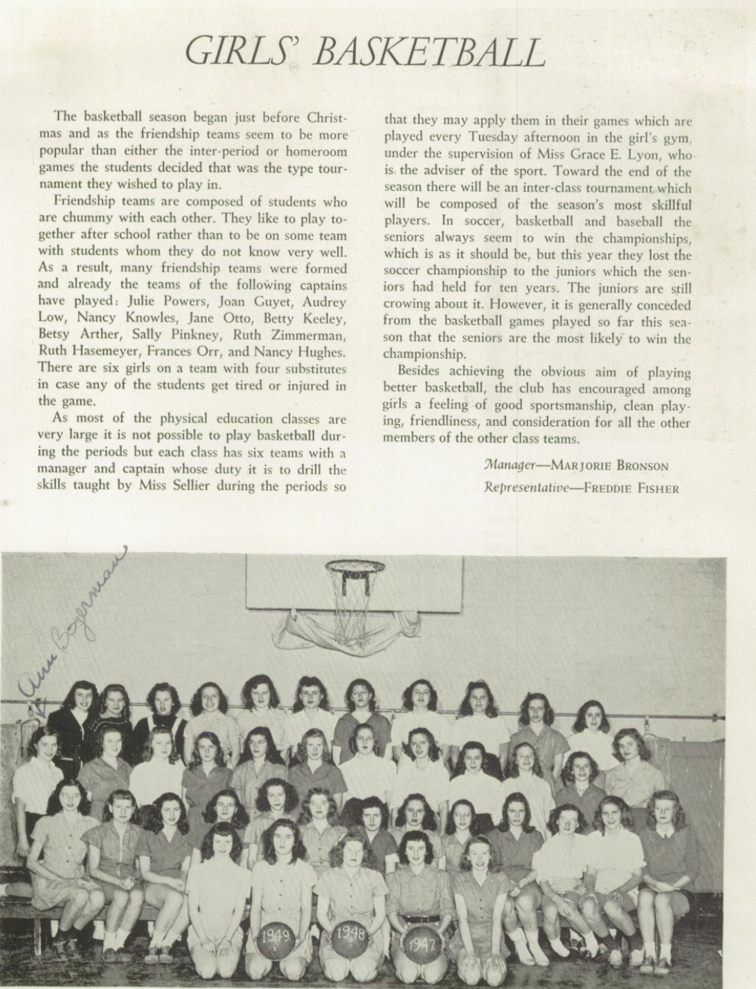 1947 Girls’ Basketball Team