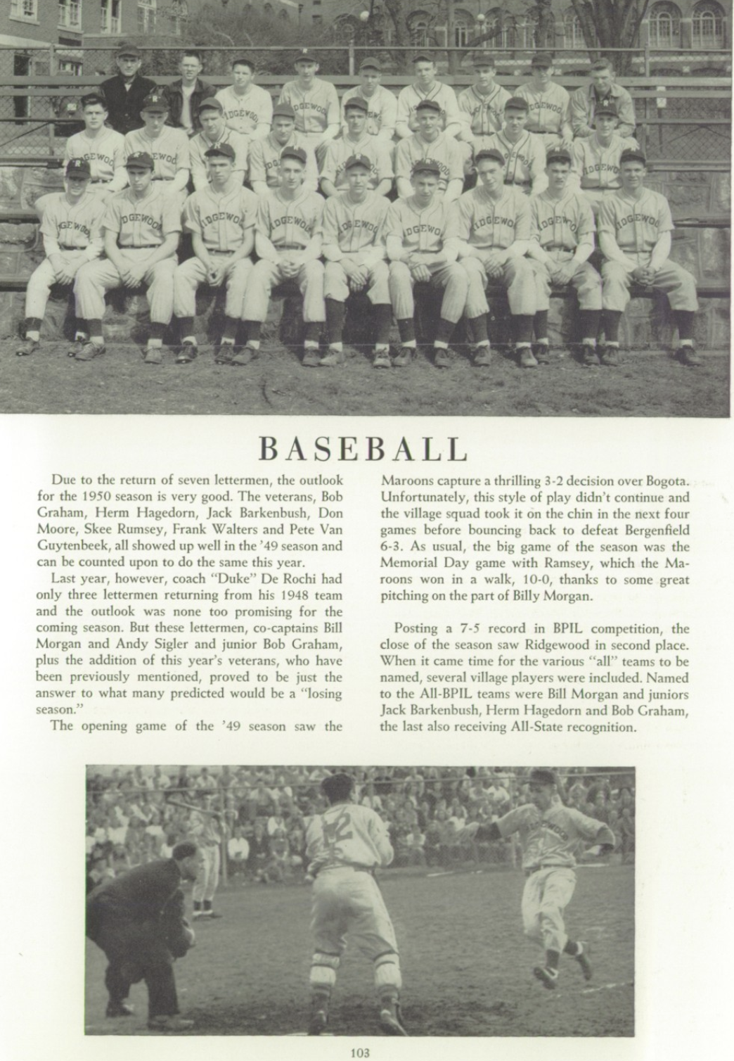 1950 Boys’ Baseball Team