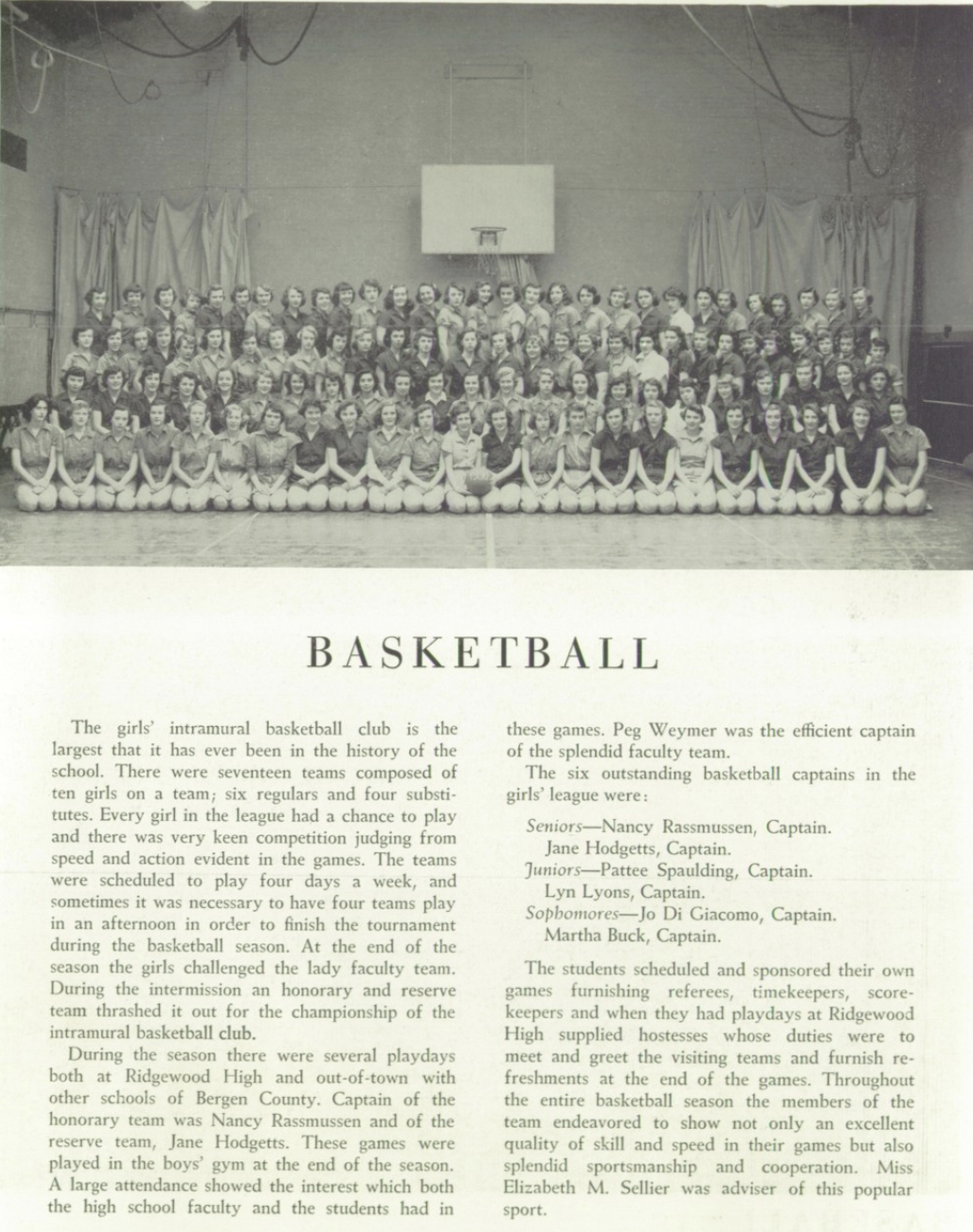 1950 Girls’ Basketball Team