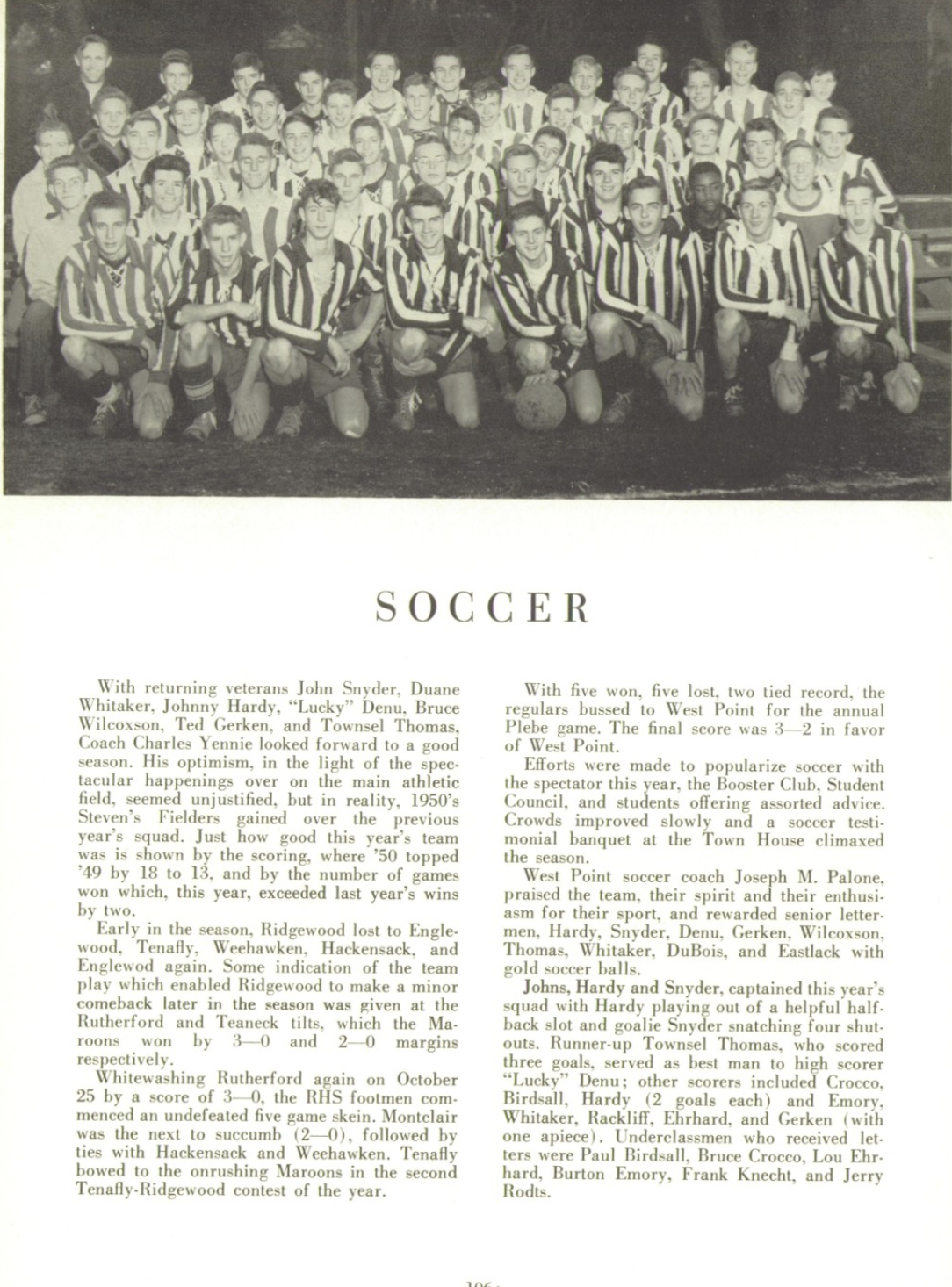 1950 Boys’ Soccer Team