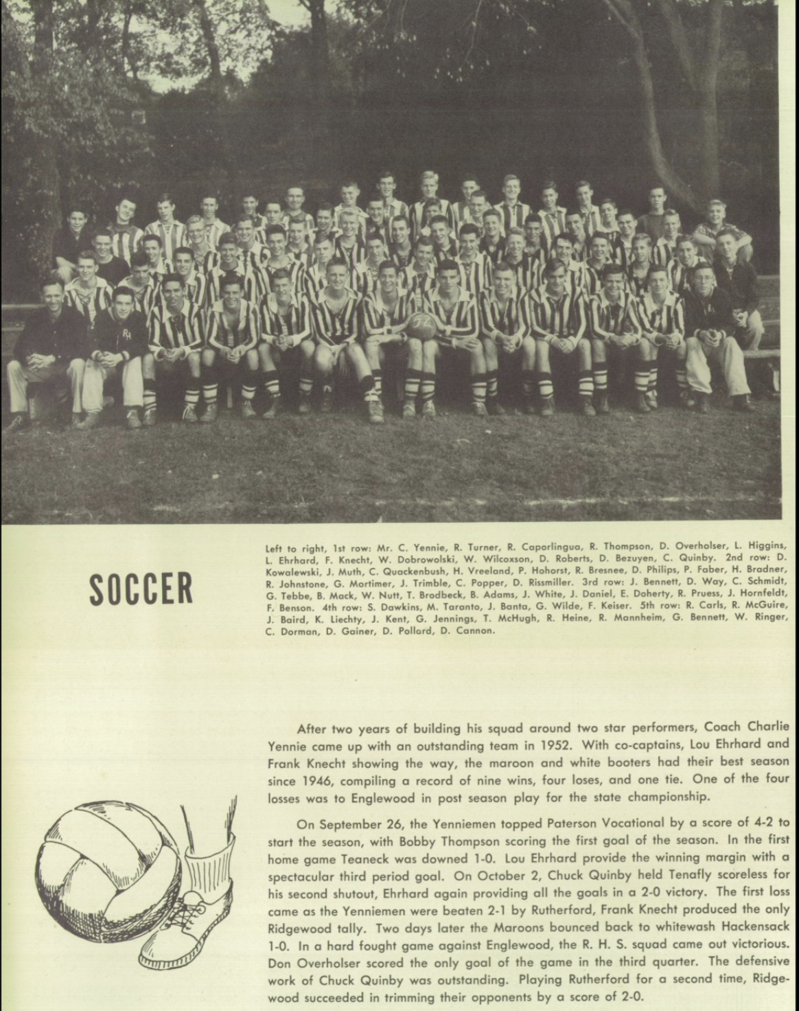 1952 Boys’ Soccer Team